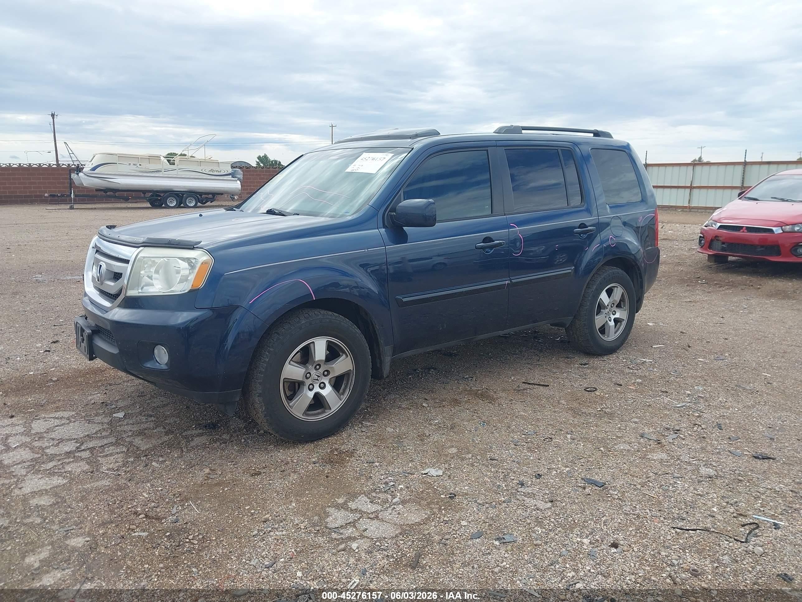 2009 Honda Pilot Ex-l Blue vin: 5FNYF48569B046259