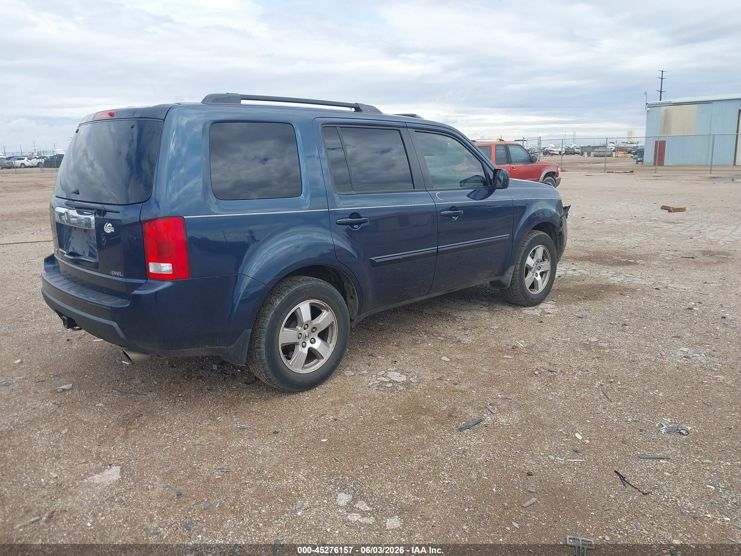 2009 Honda Pilot Ex-l Blue vin: 5FNYF48569B046259