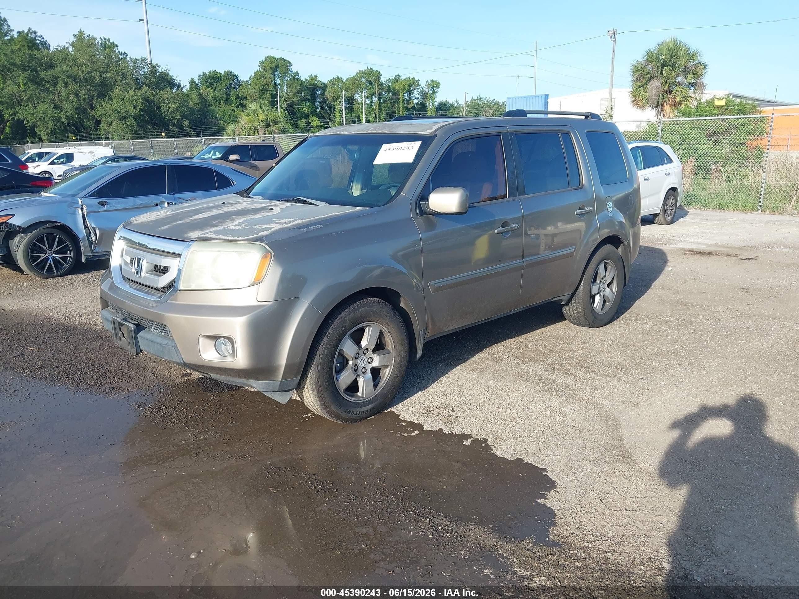 2009 Honda Pilot Ex-l Gold vin: 5FNYF48569B050392