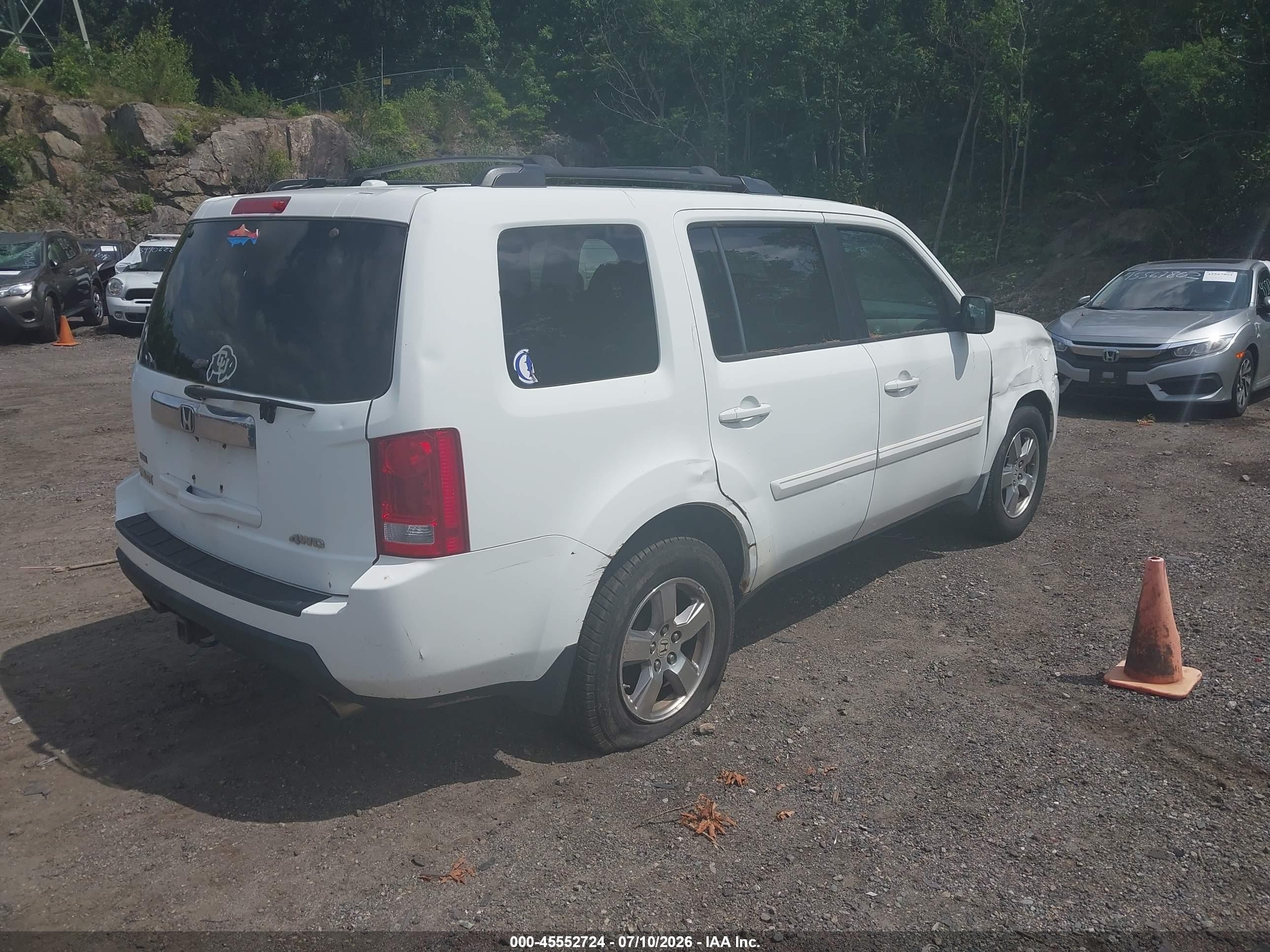 2009 Honda Pilot Ex-l Белый vin: 5FNYF48569B051347