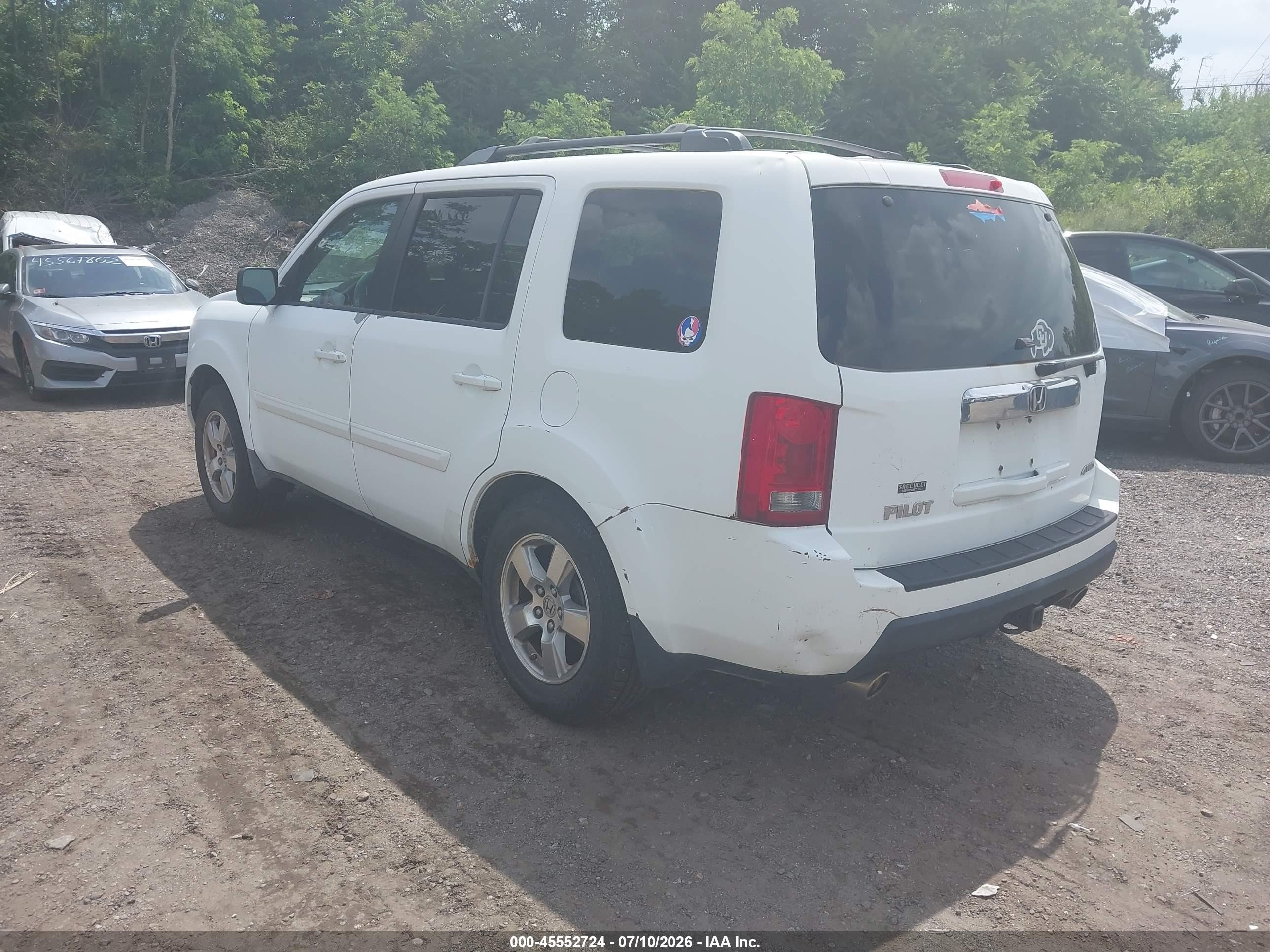 2009 Honda Pilot Ex-l Белый vin: 5FNYF48569B051347