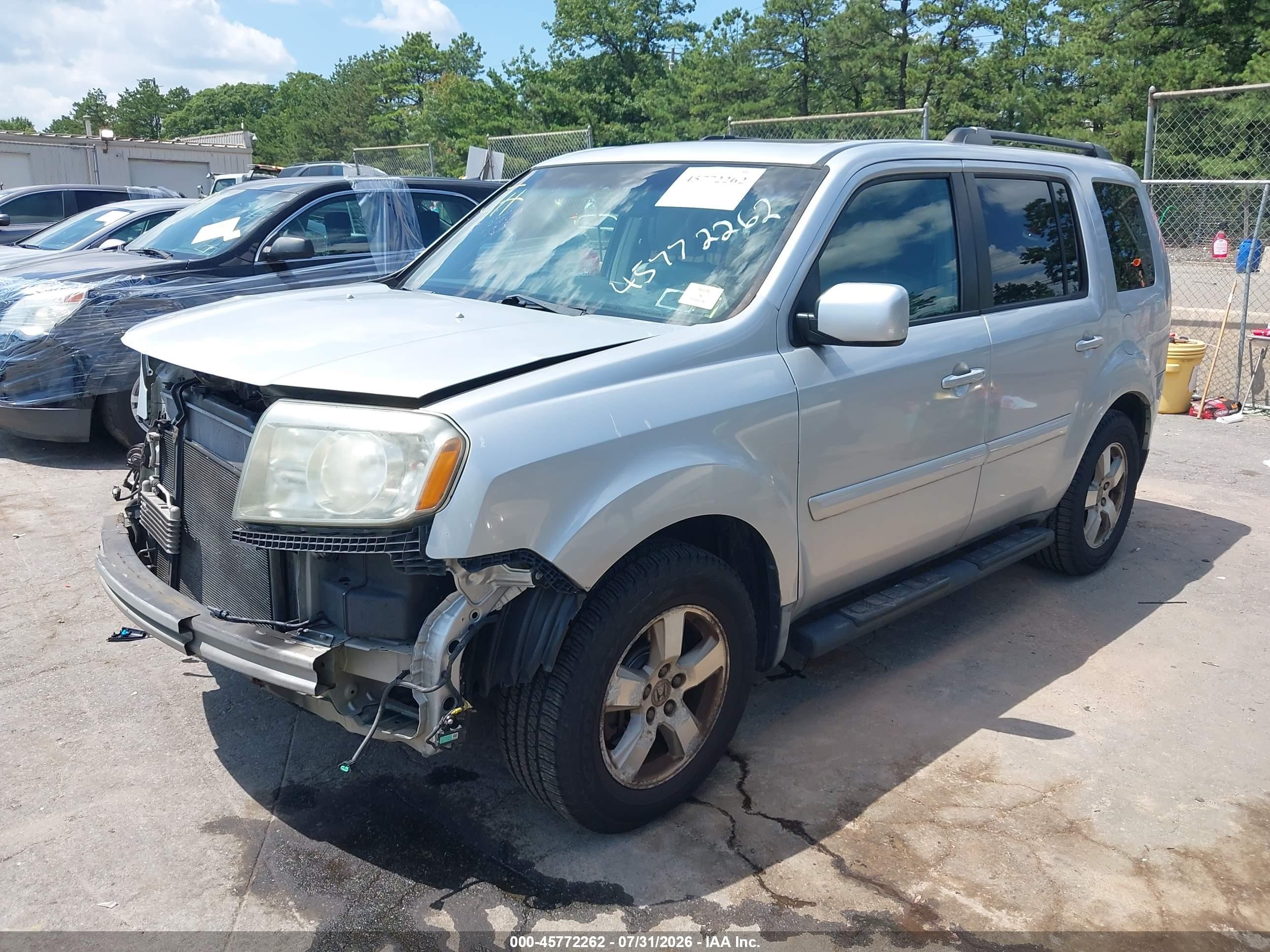 2009 Honda Pilot Ex-l Silver vin: 5FNYF48589B004076