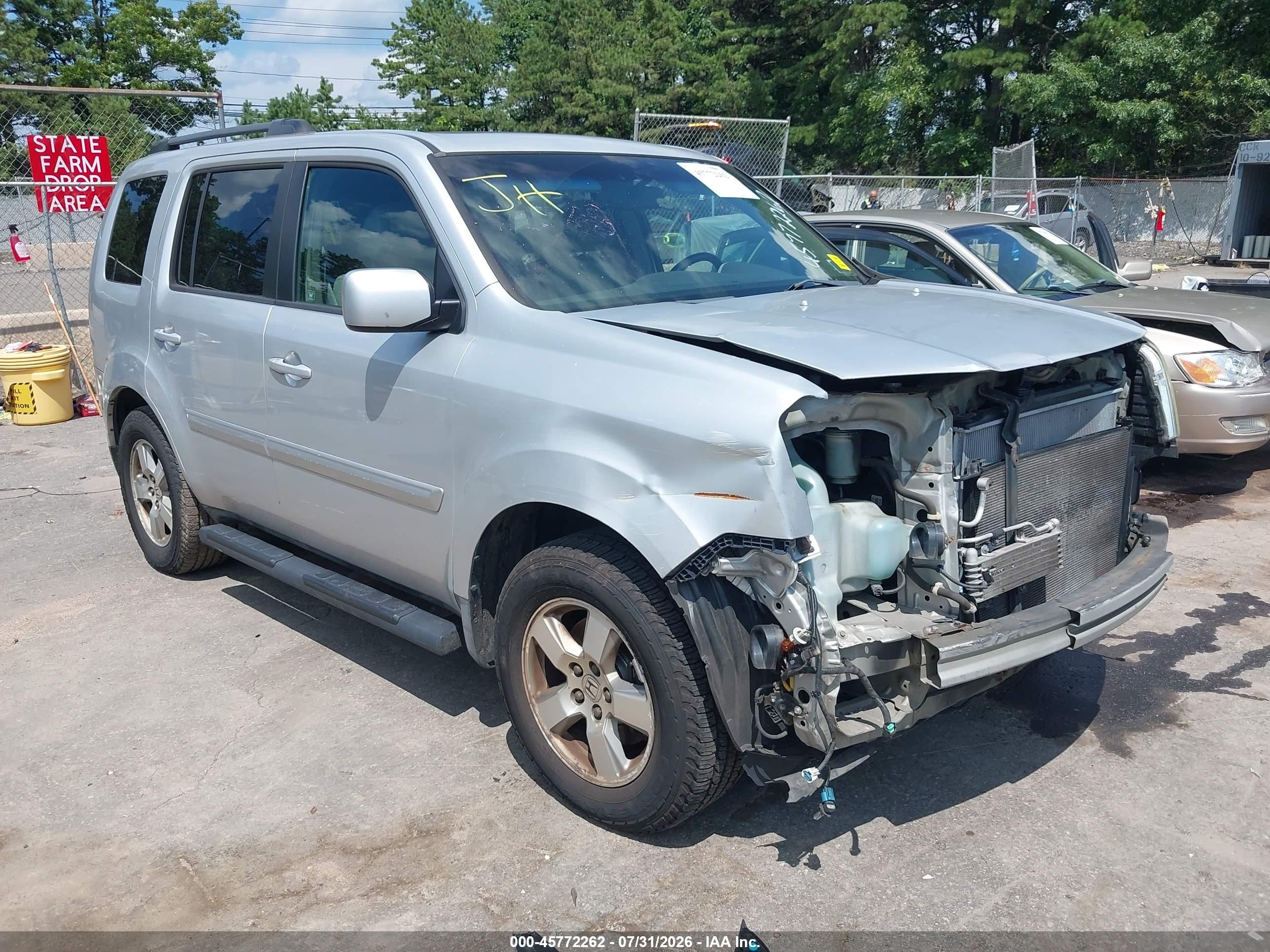 2009 Honda Pilot Ex-l Silver vin: 5FNYF48589B004076