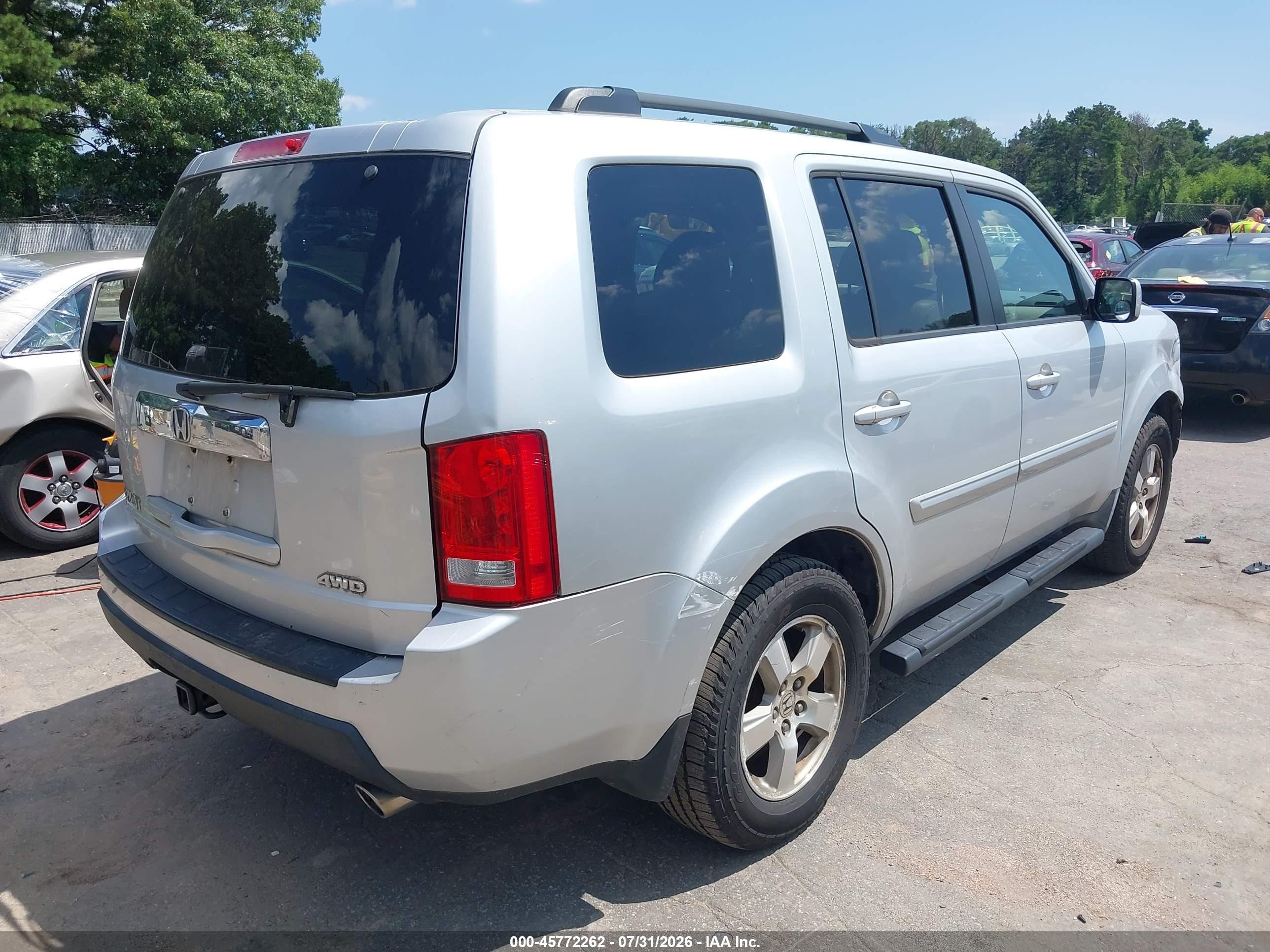 2009 Honda Pilot Ex-l Silver vin: 5FNYF48589B004076
