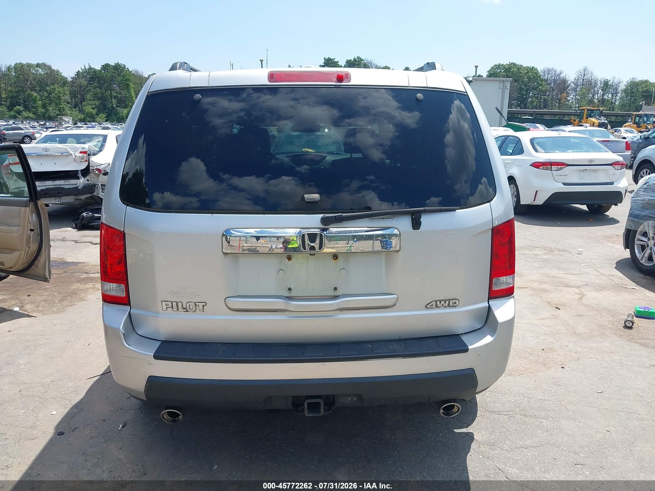 2009 Honda Pilot Ex-l Silver vin: 5FNYF48589B004076