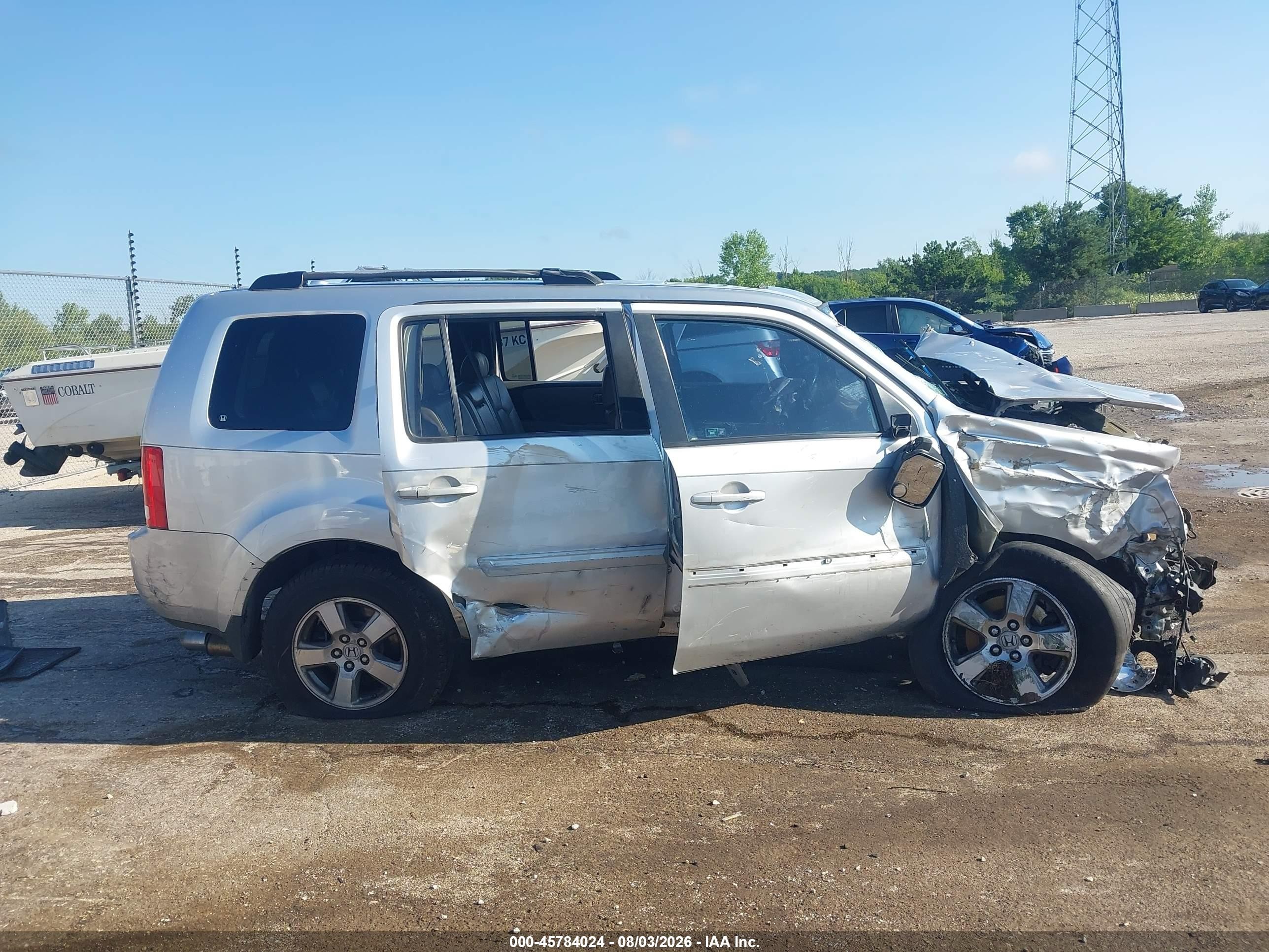 2009 Honda Pilot Ex-l Silver vin: 5FNYF48589B004224