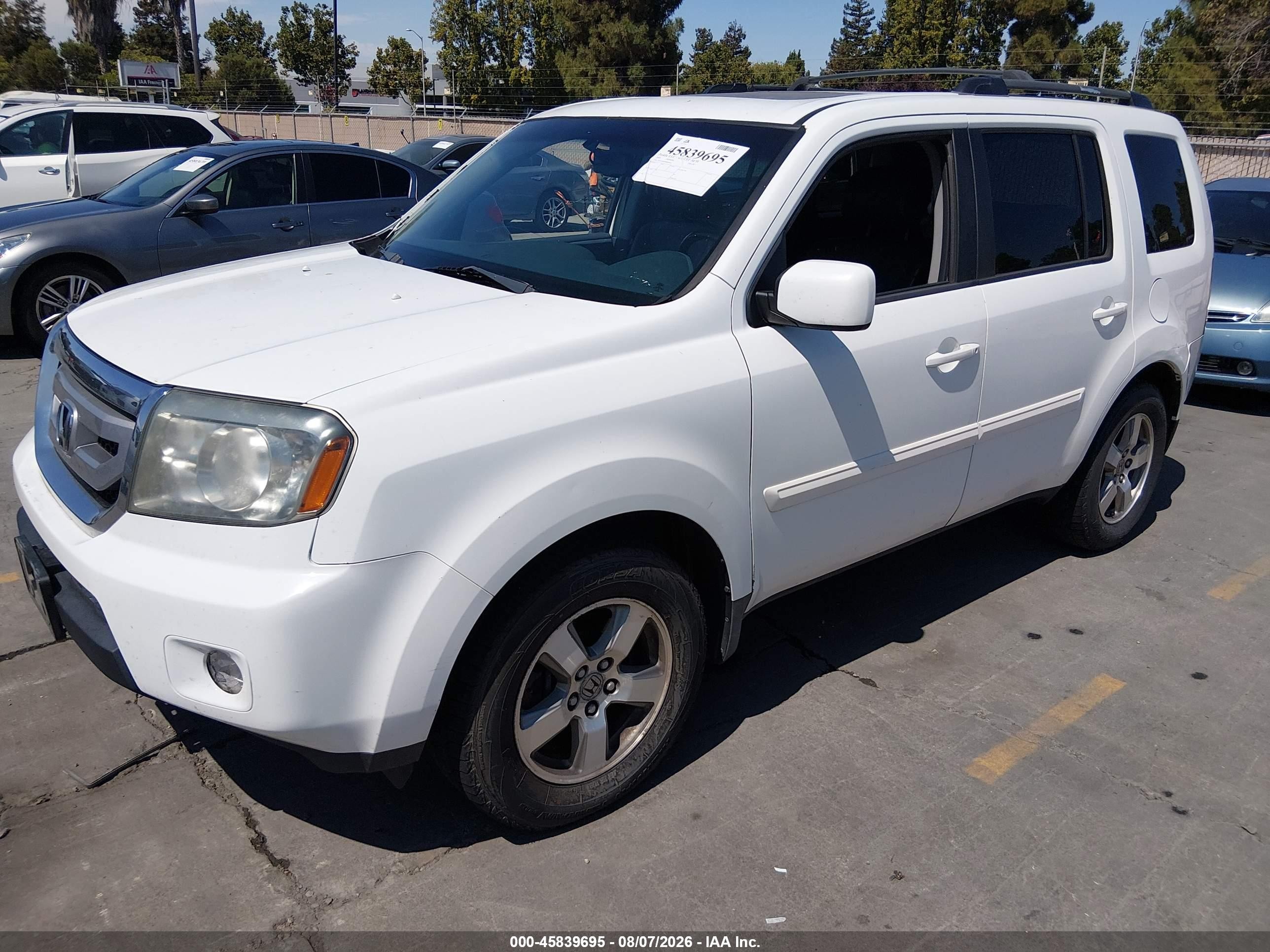 2009 Honda Pilot Ex-l Белый vin: 5FNYF48589B049941