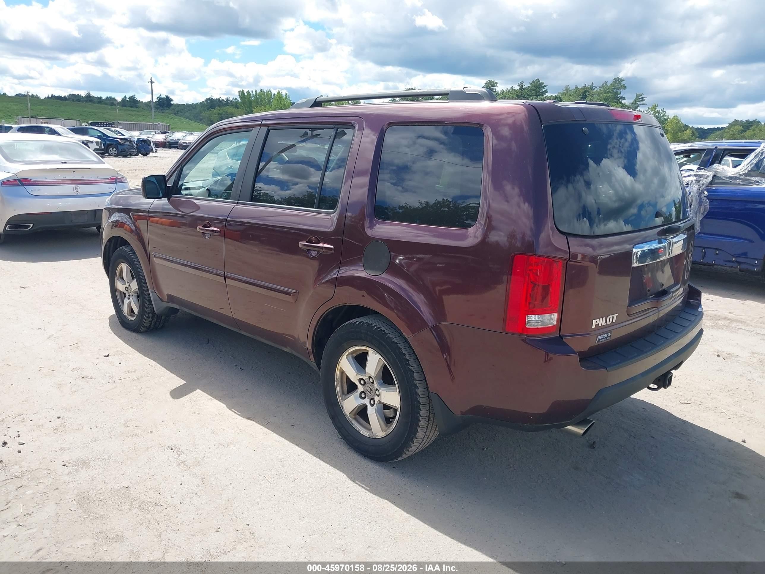 2009 Honda Pilot Ex-l Red vin: 5FNYF48599B004863