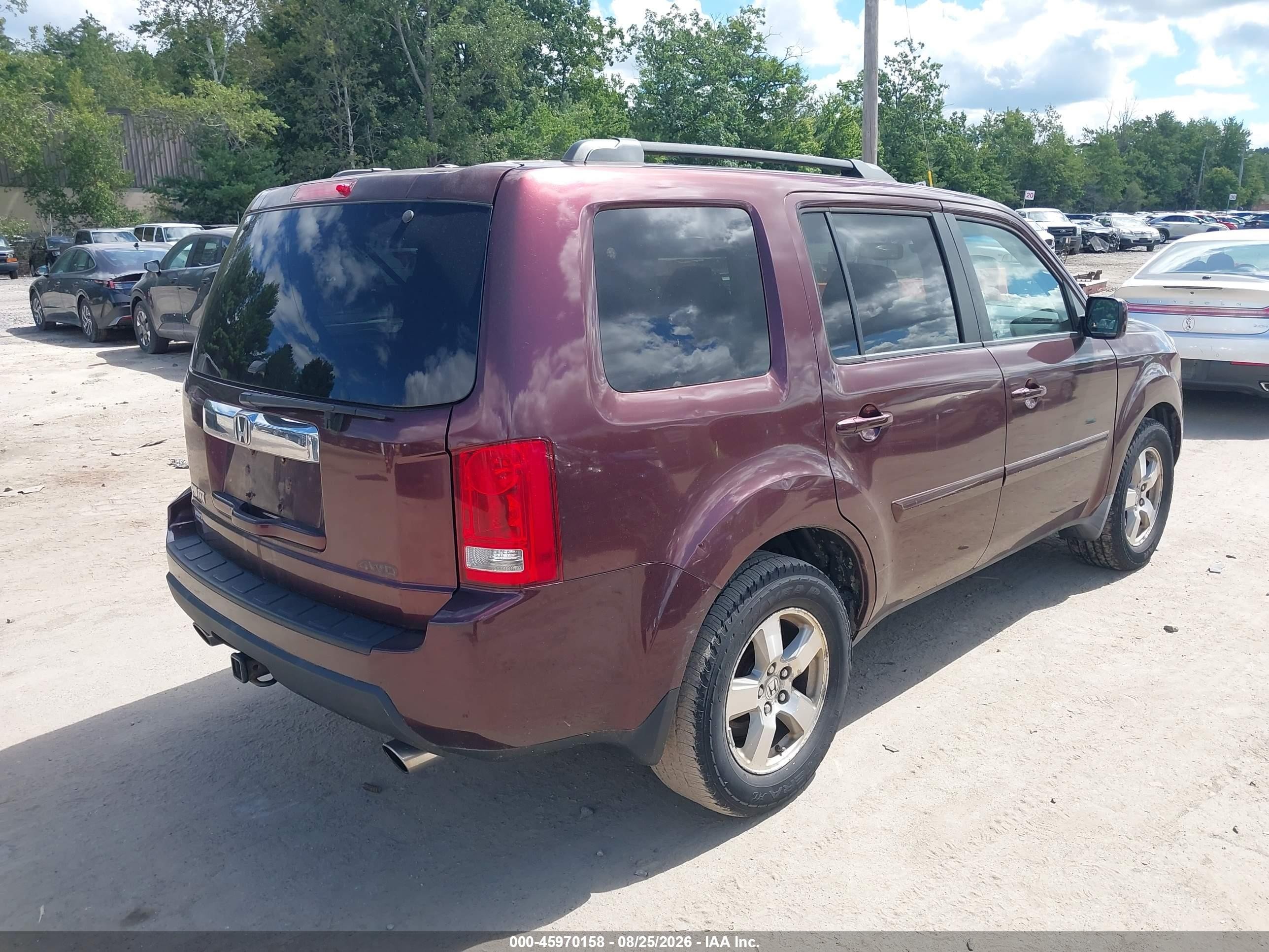 2009 Honda Pilot Ex-l Red vin: 5FNYF48599B004863