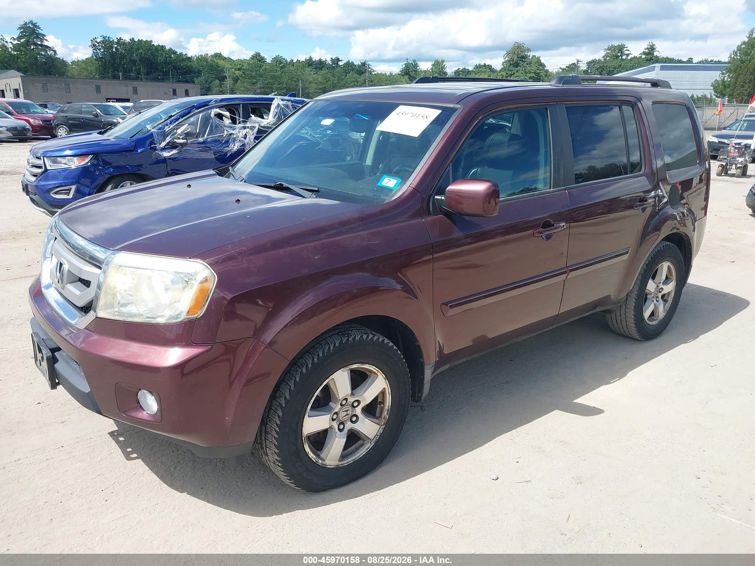 2009 Honda Pilot Ex-l Red vin: 5FNYF48599B004863