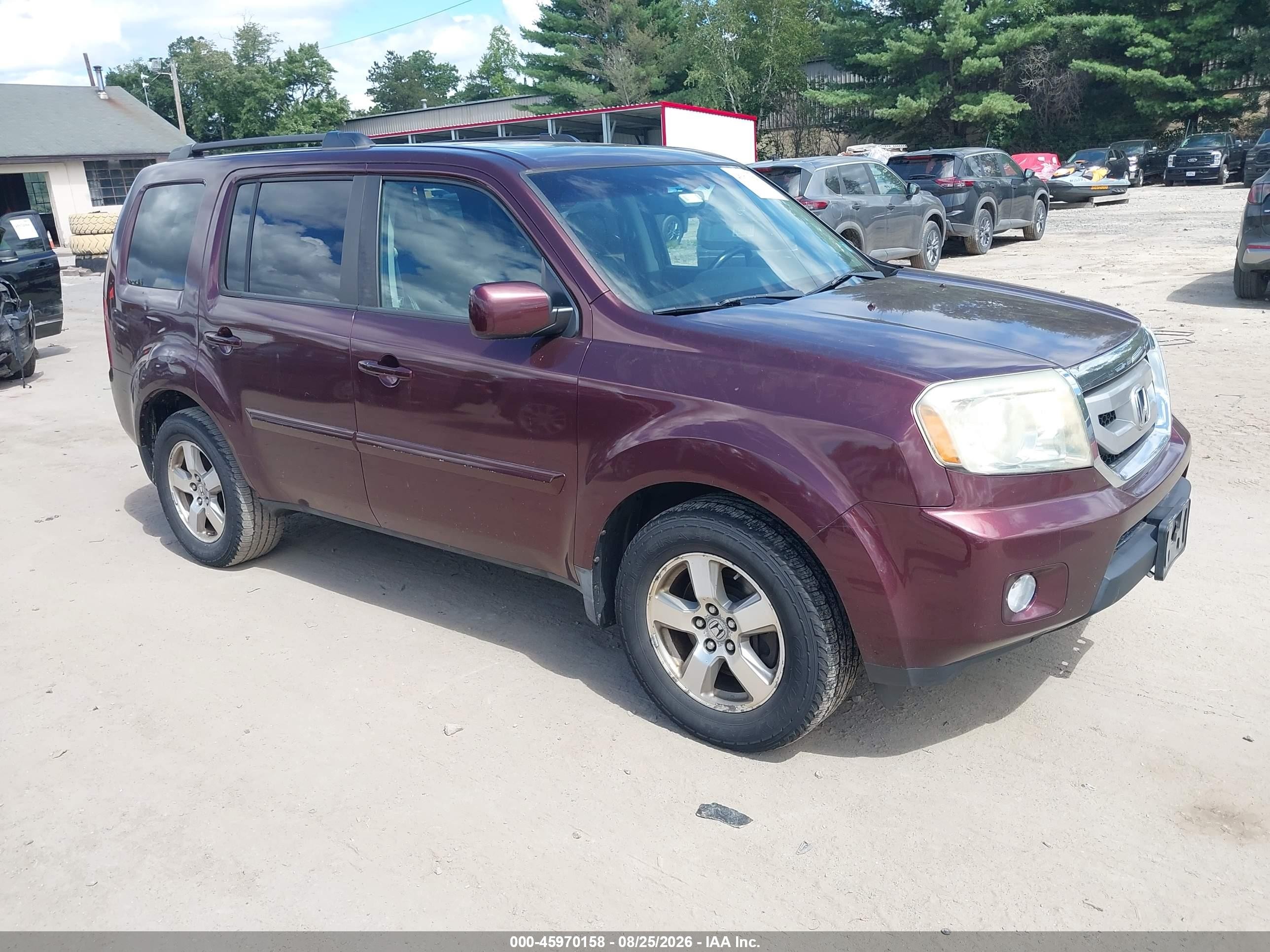 2009 Honda Pilot Ex-l Red vin: 5FNYF48599B004863