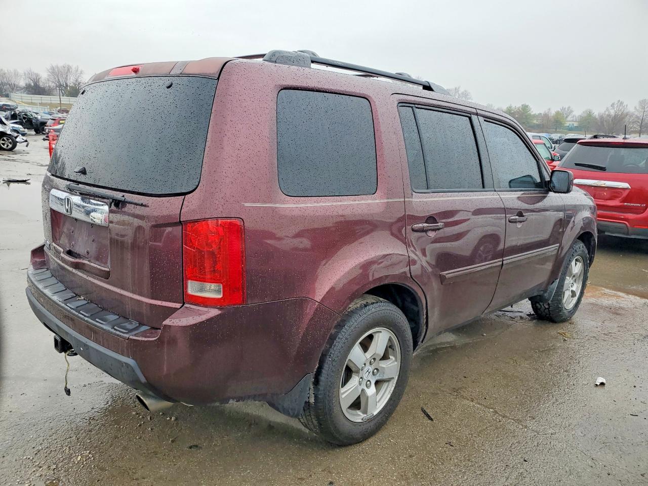 2009 Honda Pilot Exl Red vin: 5FNYF48599B005107