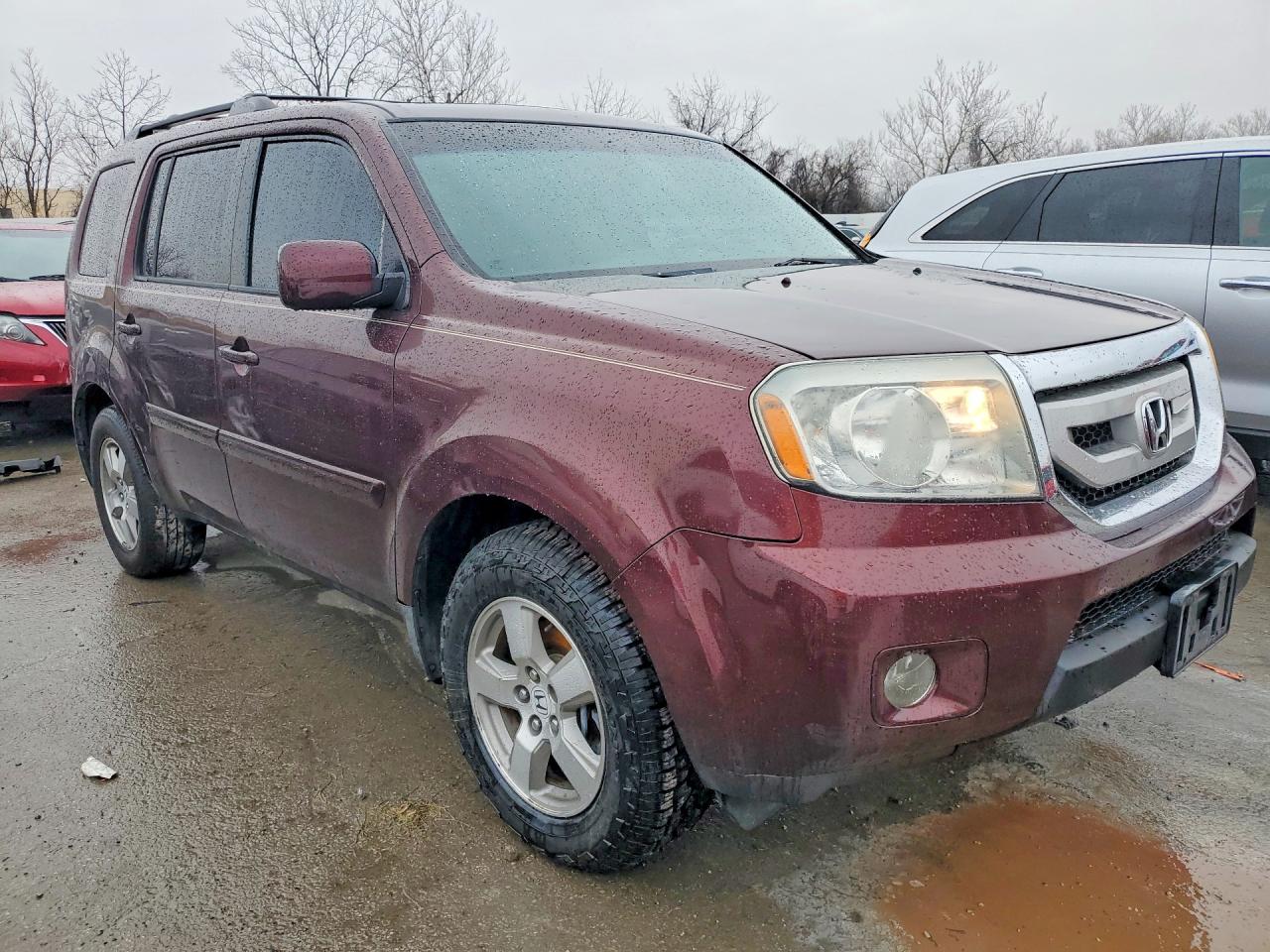 2009 Honda Pilot Exl Red vin: 5FNYF48599B005107