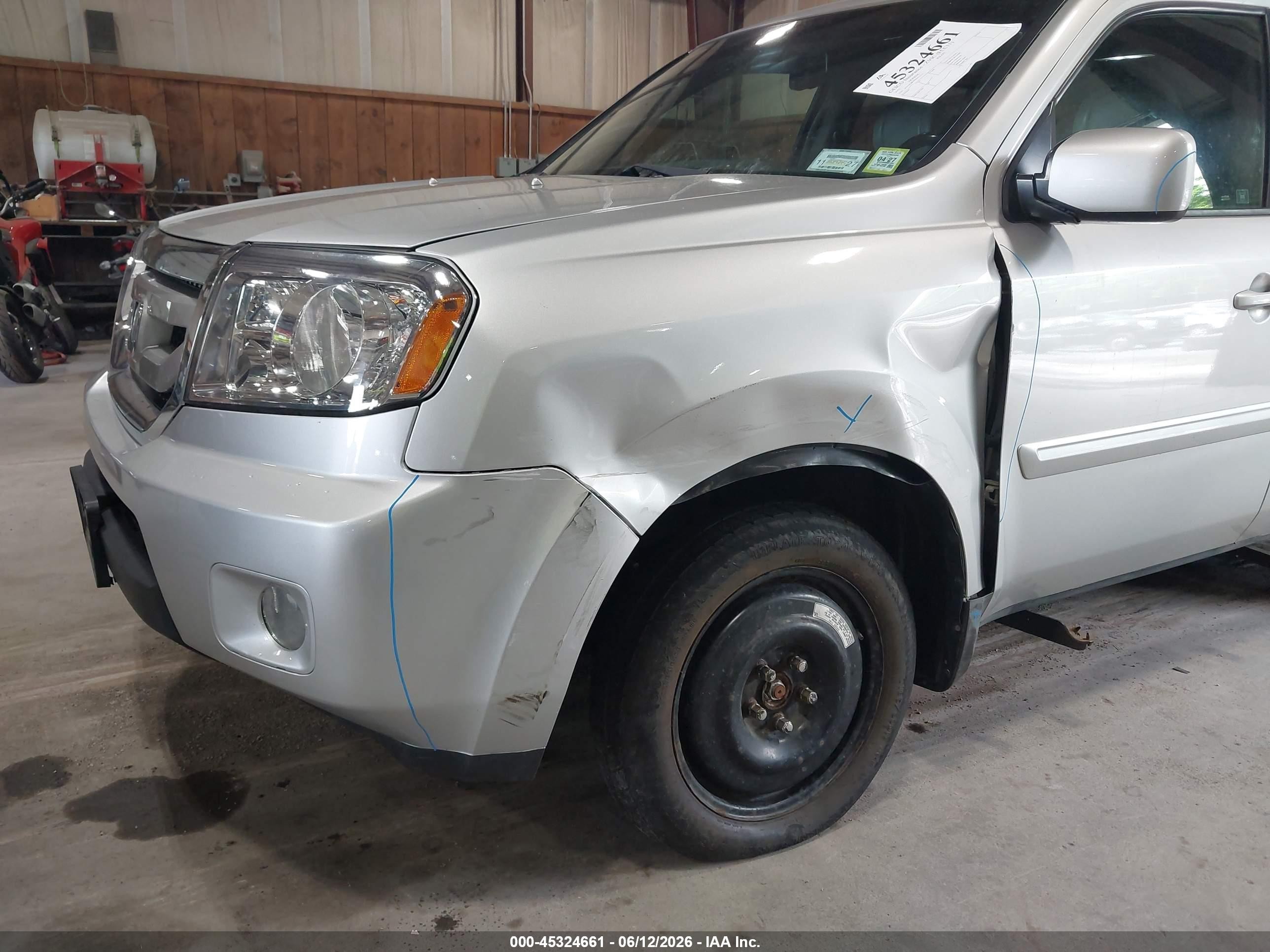 2009 Honda Pilot Ex-l Silver vin: 5FNYF48599B017452