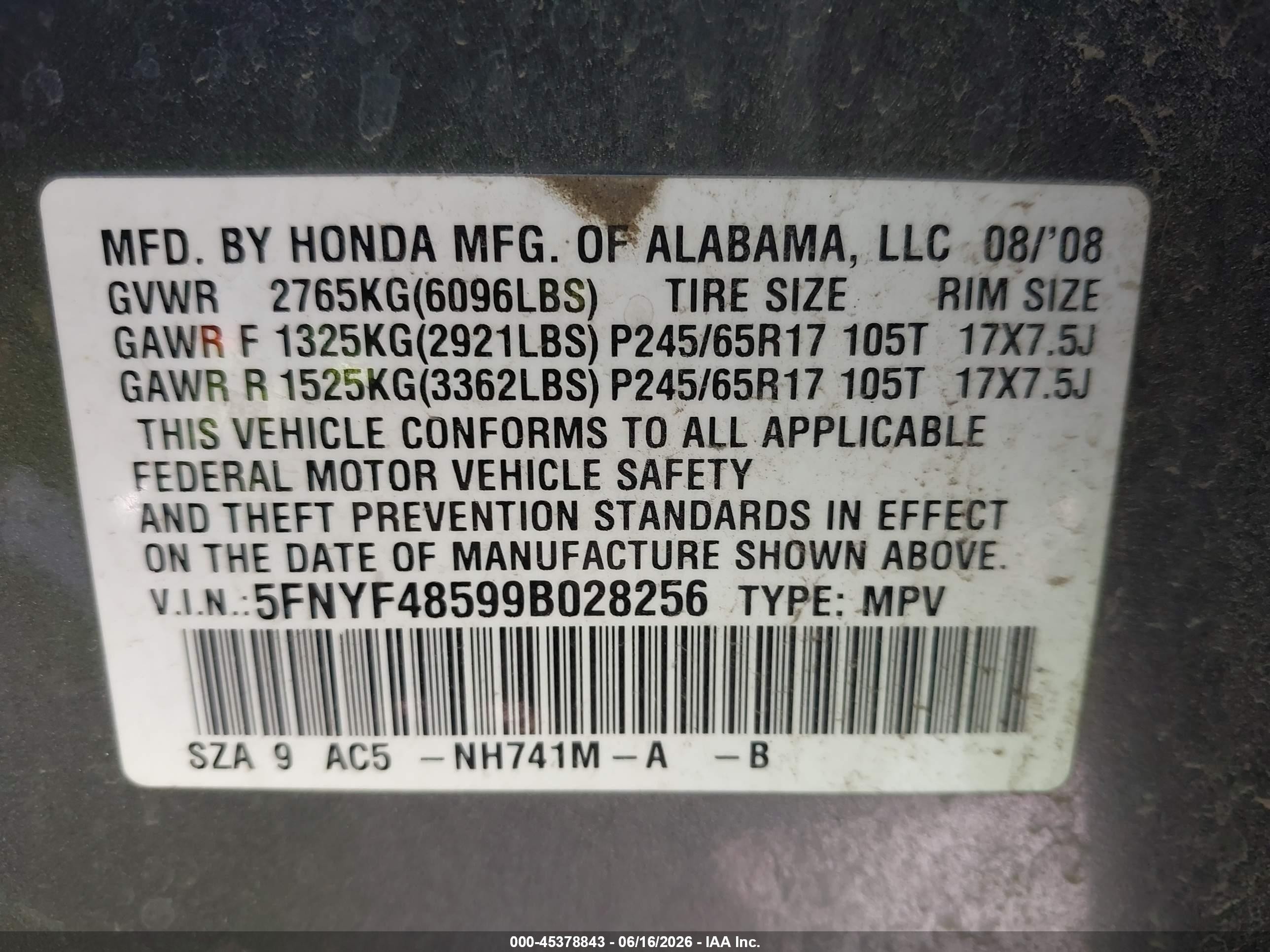 2009 Honda Pilot Ex-l Gray vin: 5FNYF48599B028256