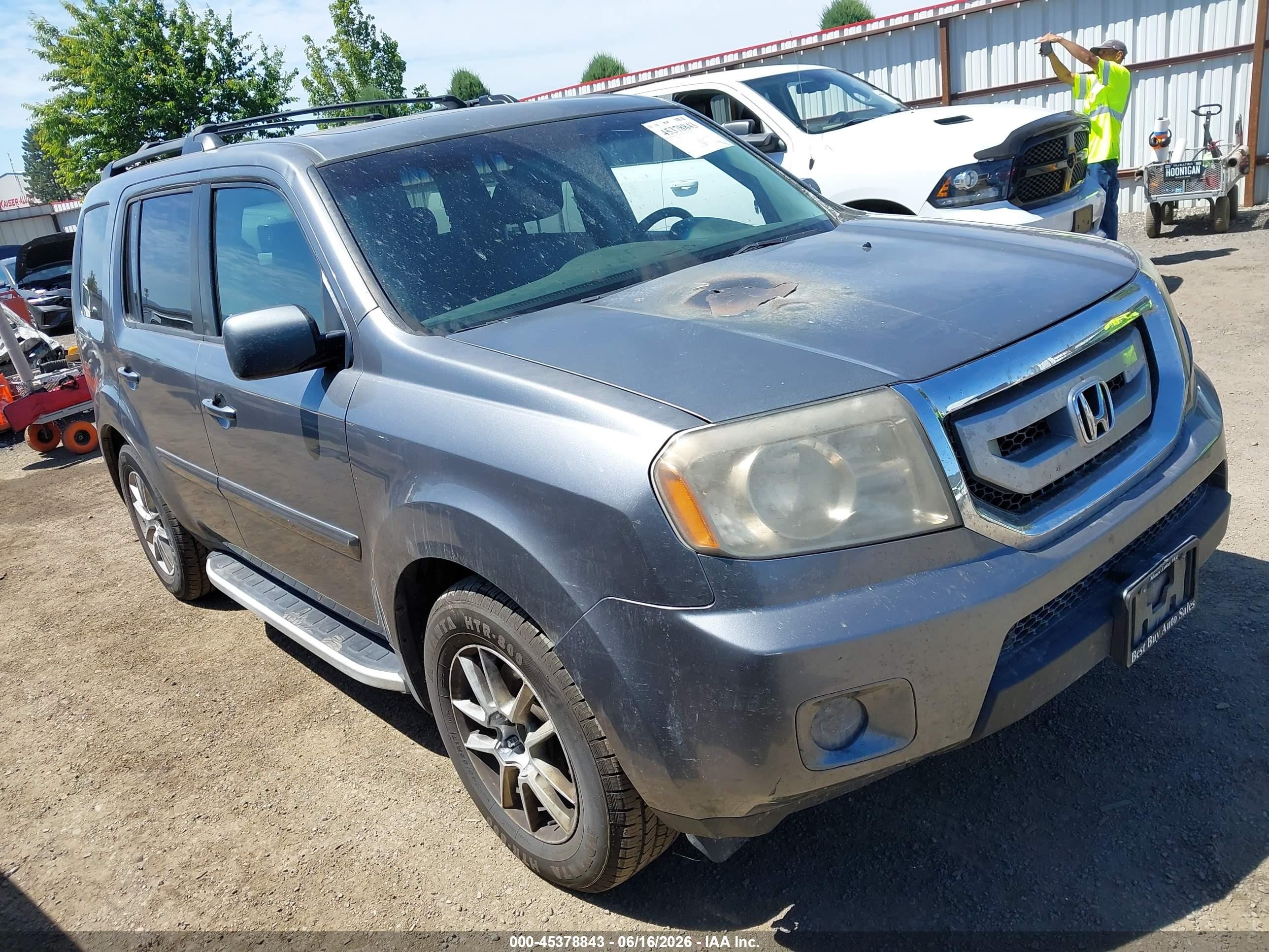2009 Honda Pilot Ex-l Gray vin: 5FNYF48599B028256