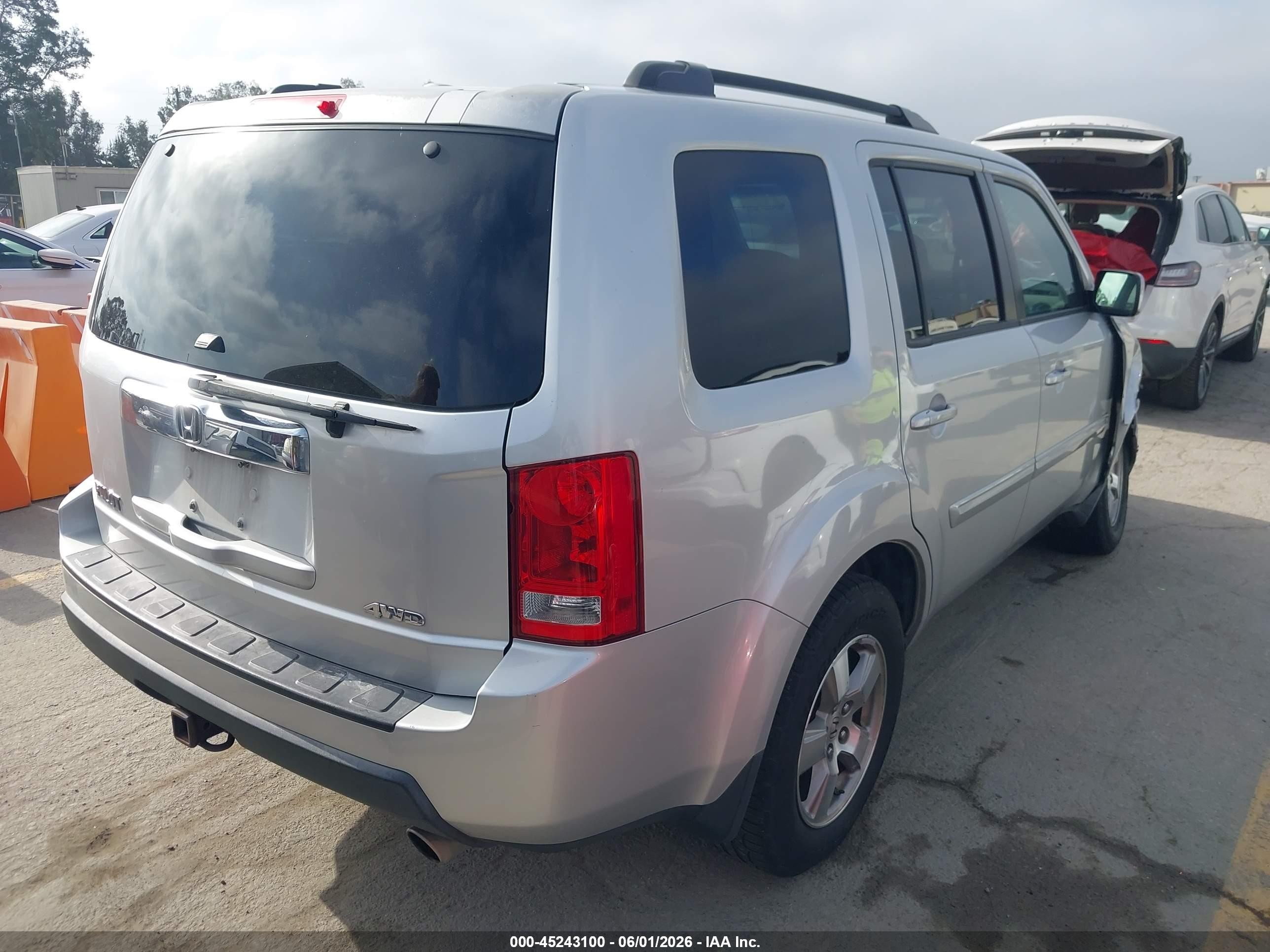 2009 Honda Pilot Ex-l Silver vin: 5FNYF48599B035093