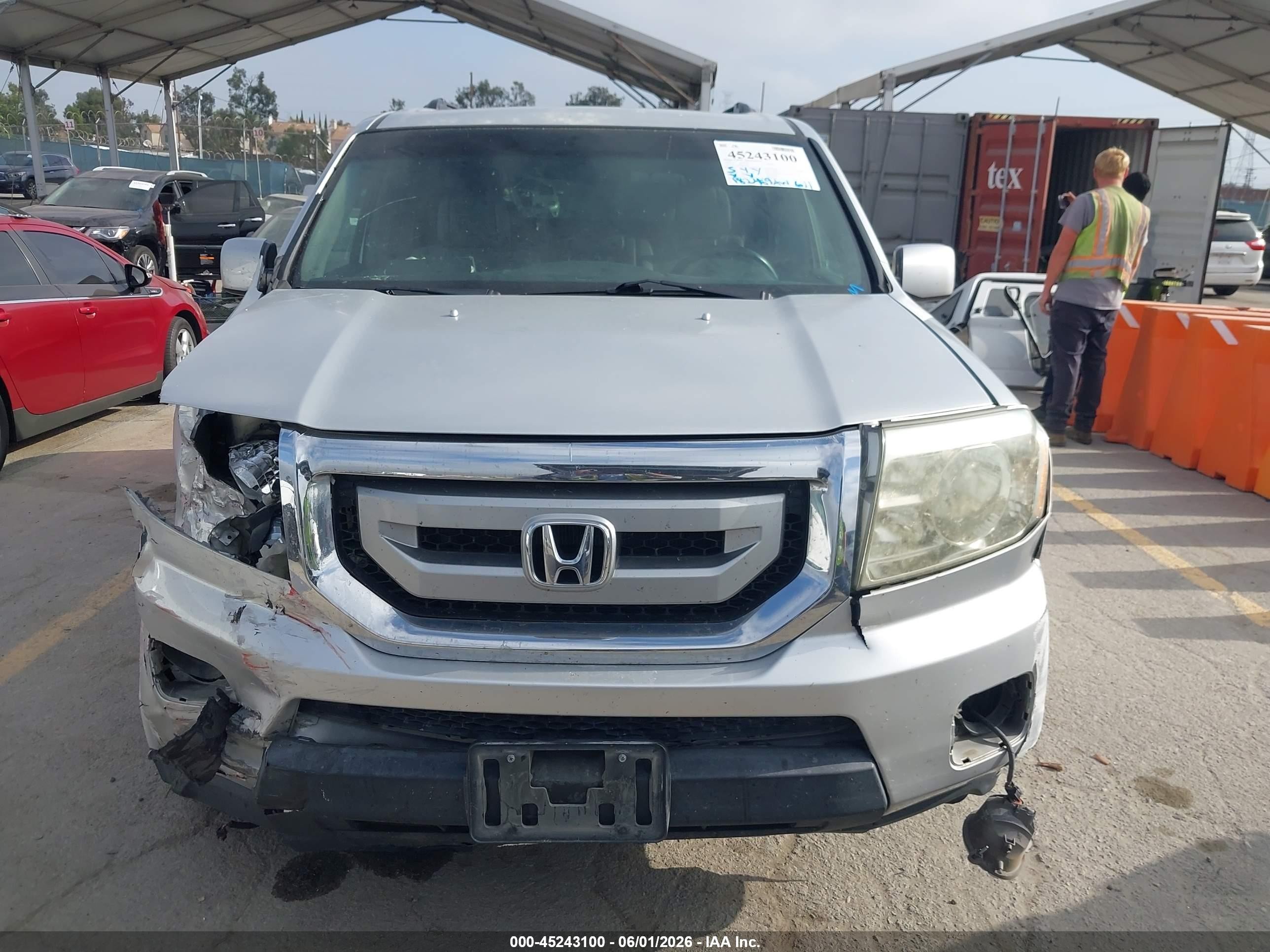 2009 Honda Pilot Ex-l Silver vin: 5FNYF48599B035093