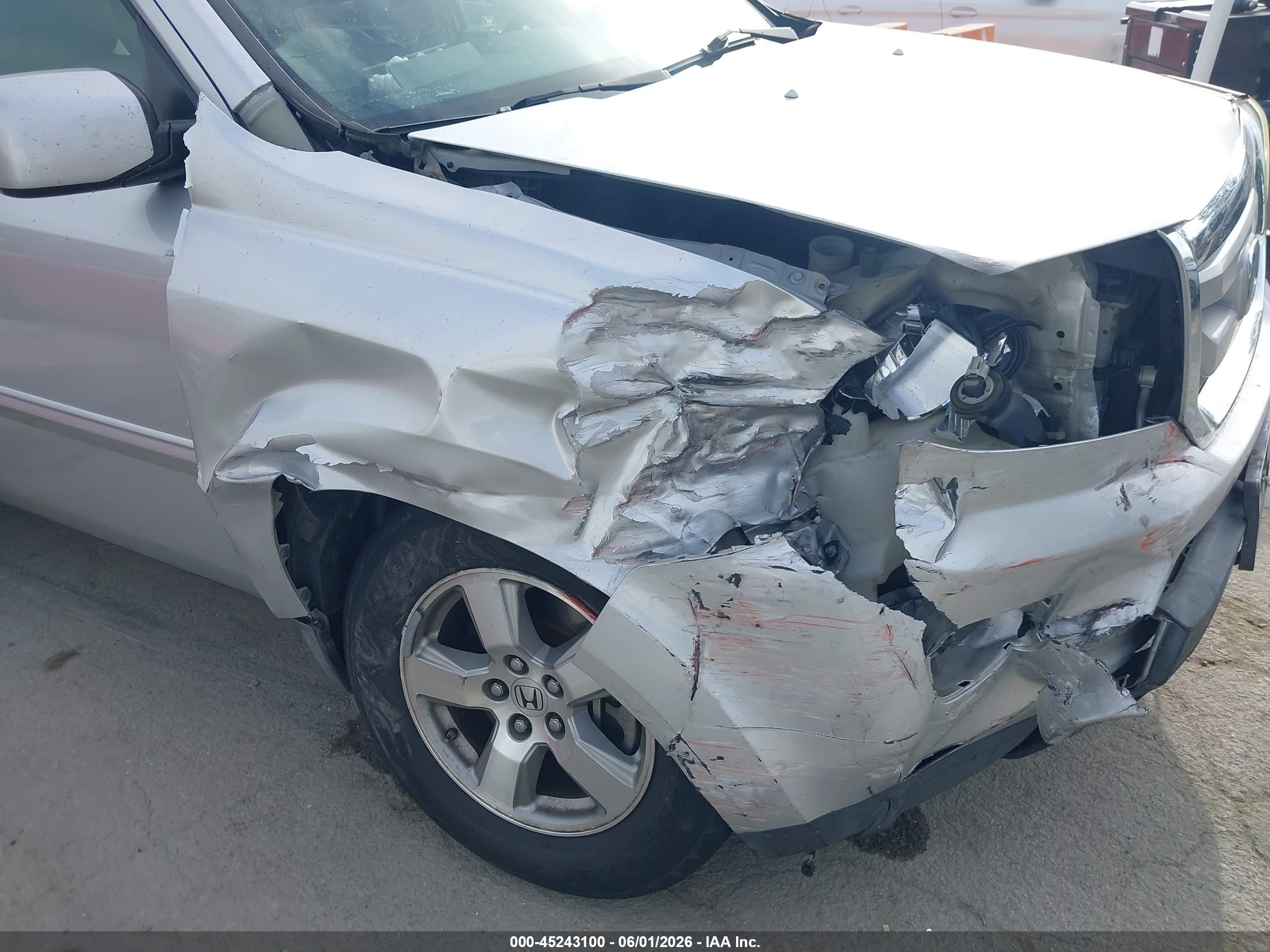 2009 Honda Pilot Ex-l Silver vin: 5FNYF48599B035093