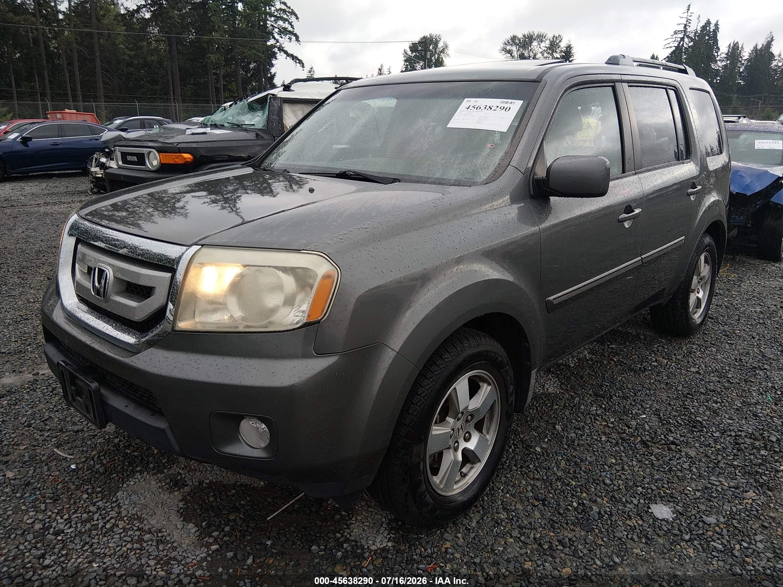2009 Honda Pilot Ex-l Gray vin: 5FNYF48609B018546