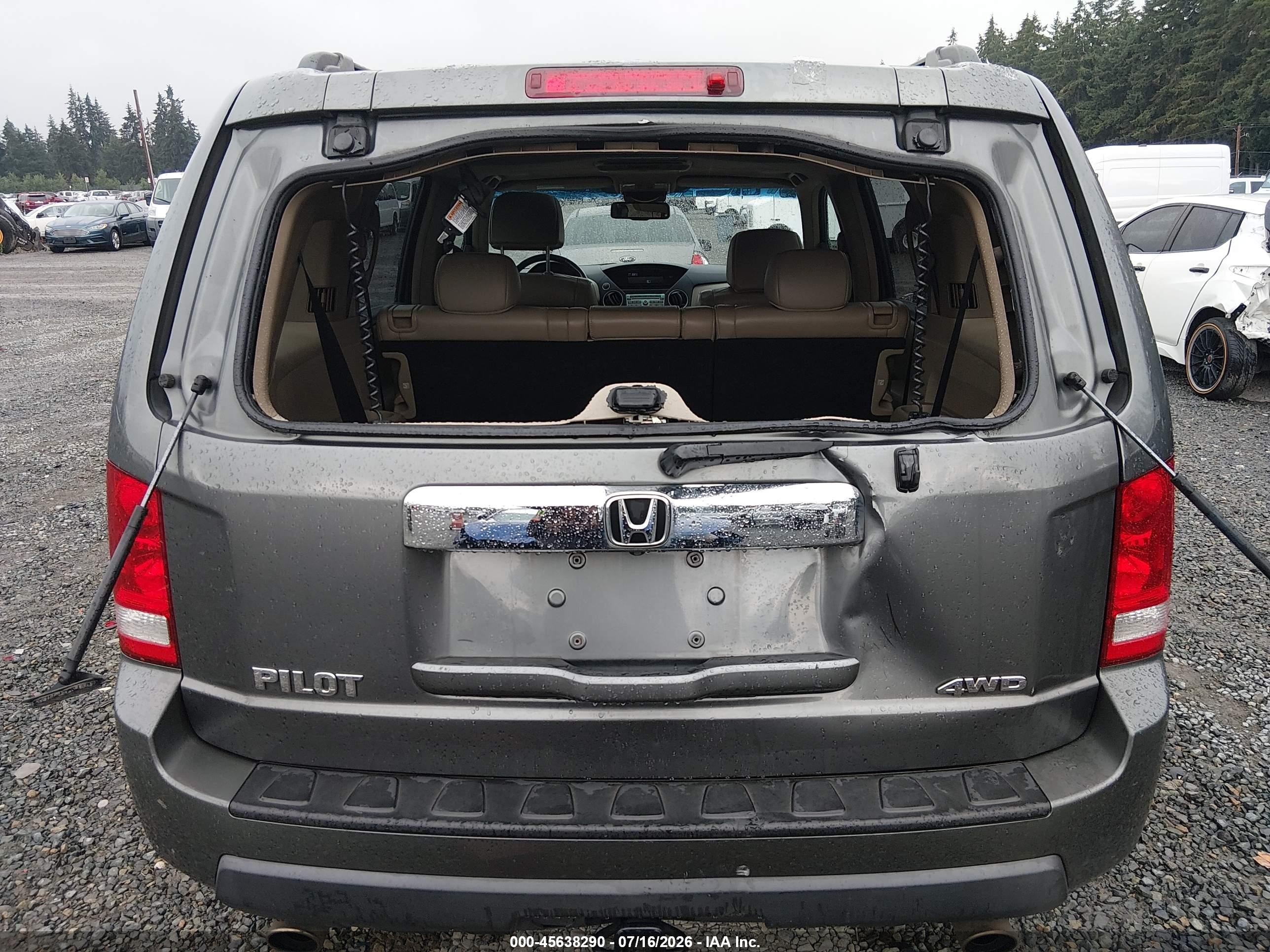 2009 Honda Pilot Ex-l Gray vin: 5FNYF48609B018546