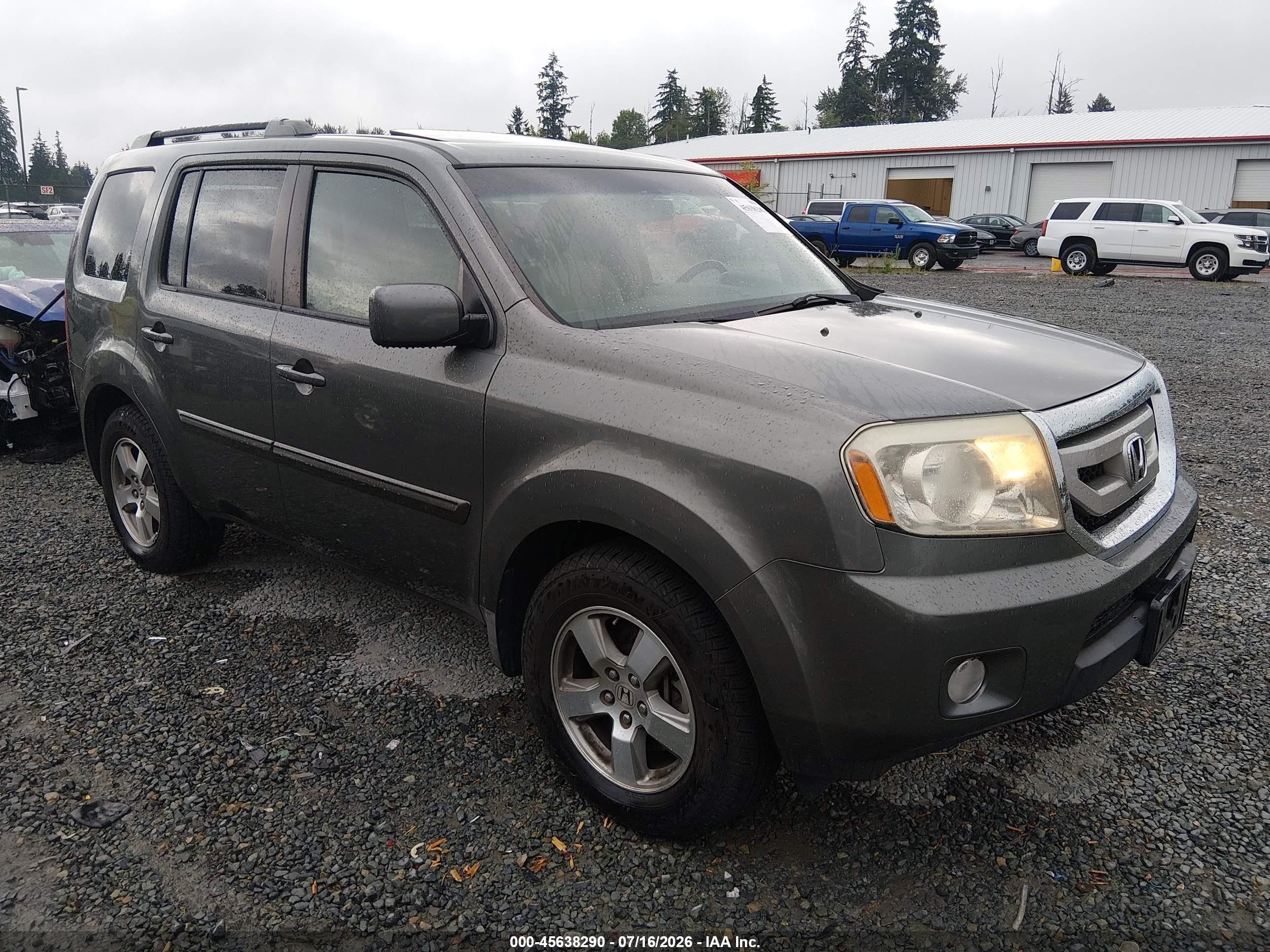 2009 Honda Pilot Ex-l Gray vin: 5FNYF48609B018546