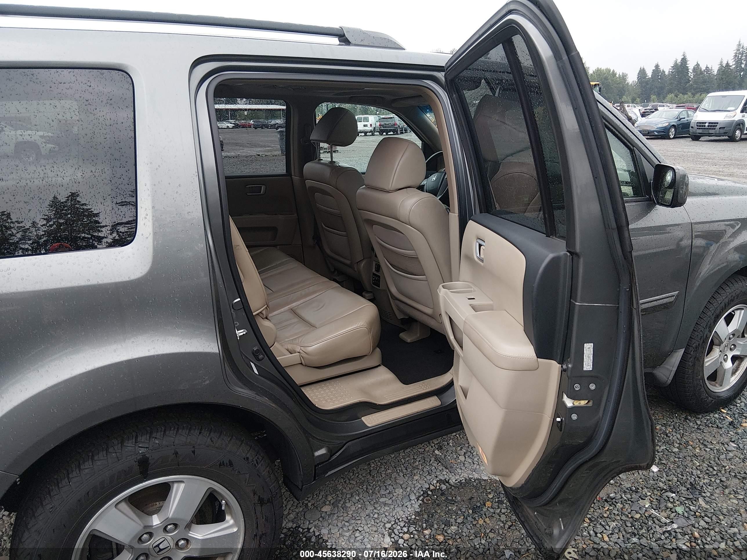 2009 Honda Pilot Ex-l Gray vin: 5FNYF48609B018546