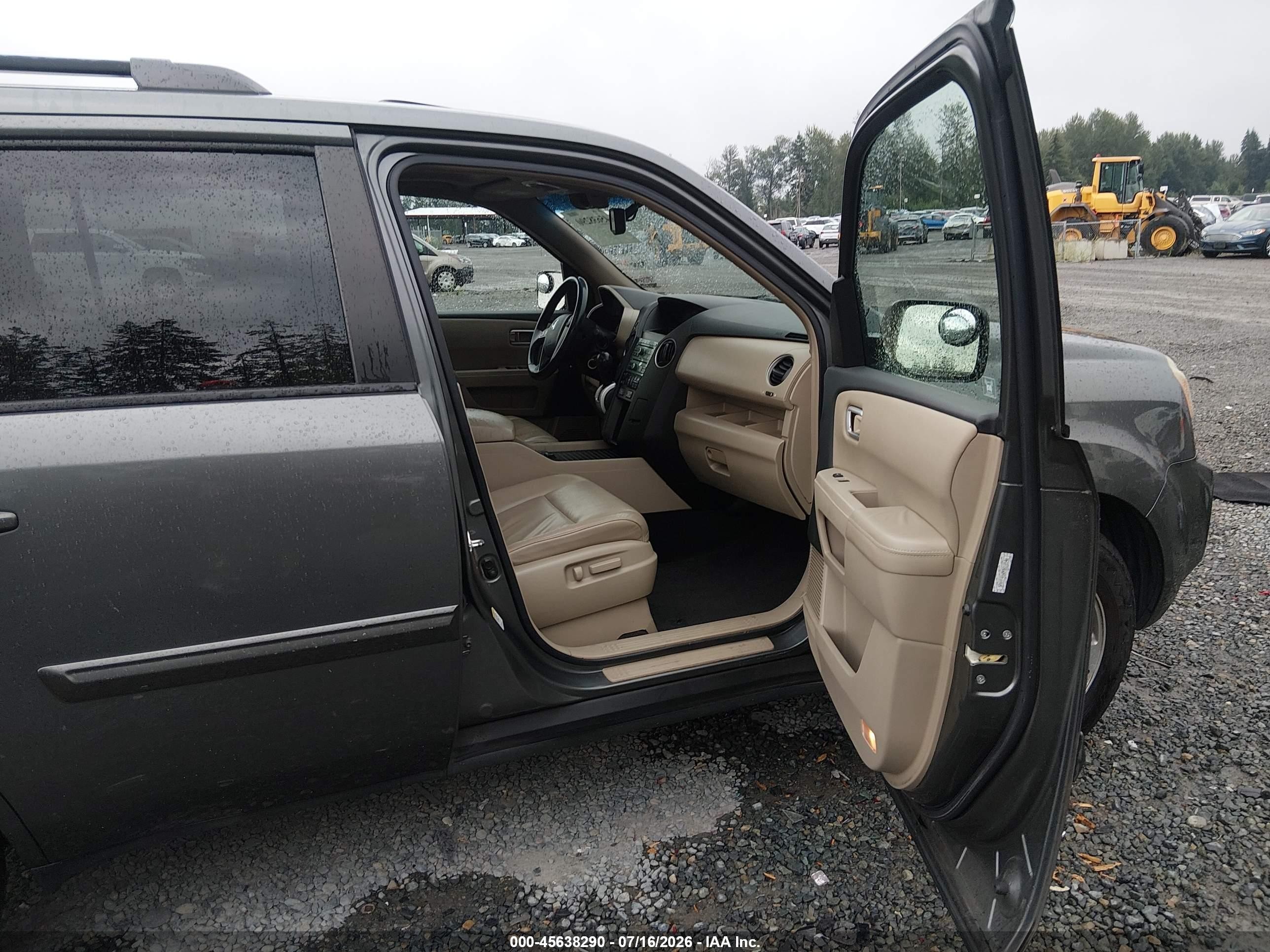 2009 Honda Pilot Ex-l Gray vin: 5FNYF48609B018546
