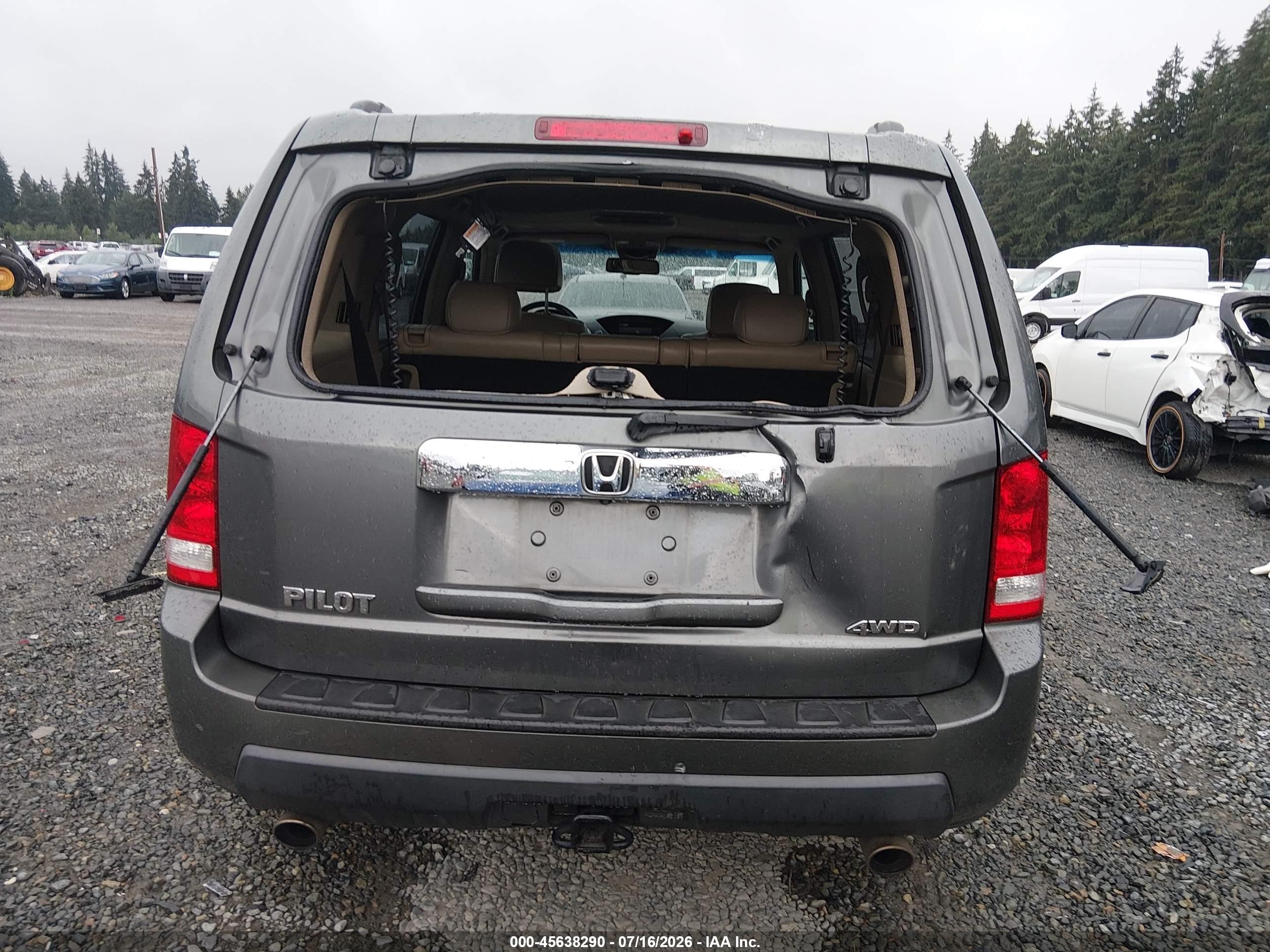 2009 Honda Pilot Ex-l Gray vin: 5FNYF48609B018546