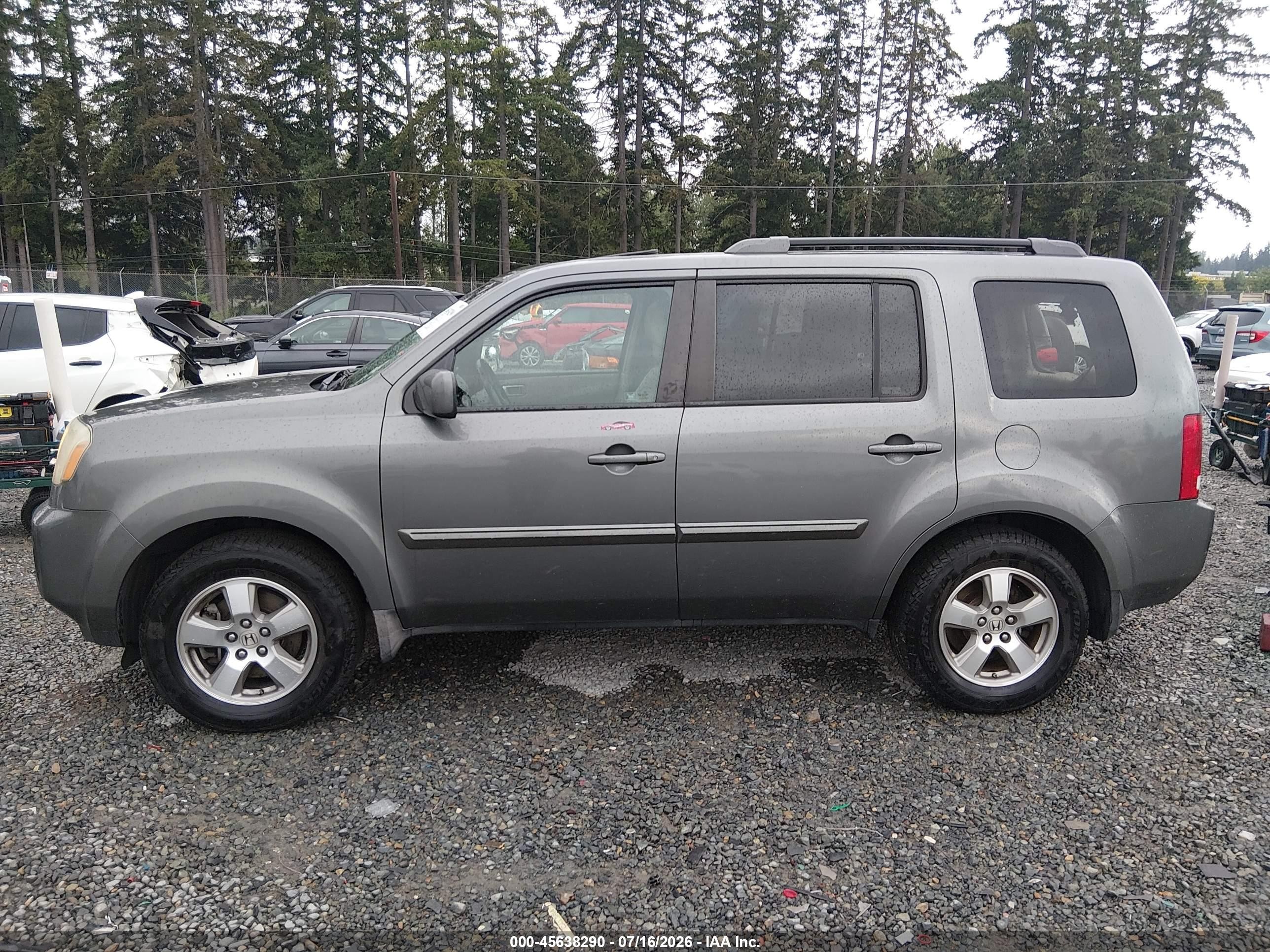 2009 Honda Pilot Ex-l Gray vin: 5FNYF48609B018546