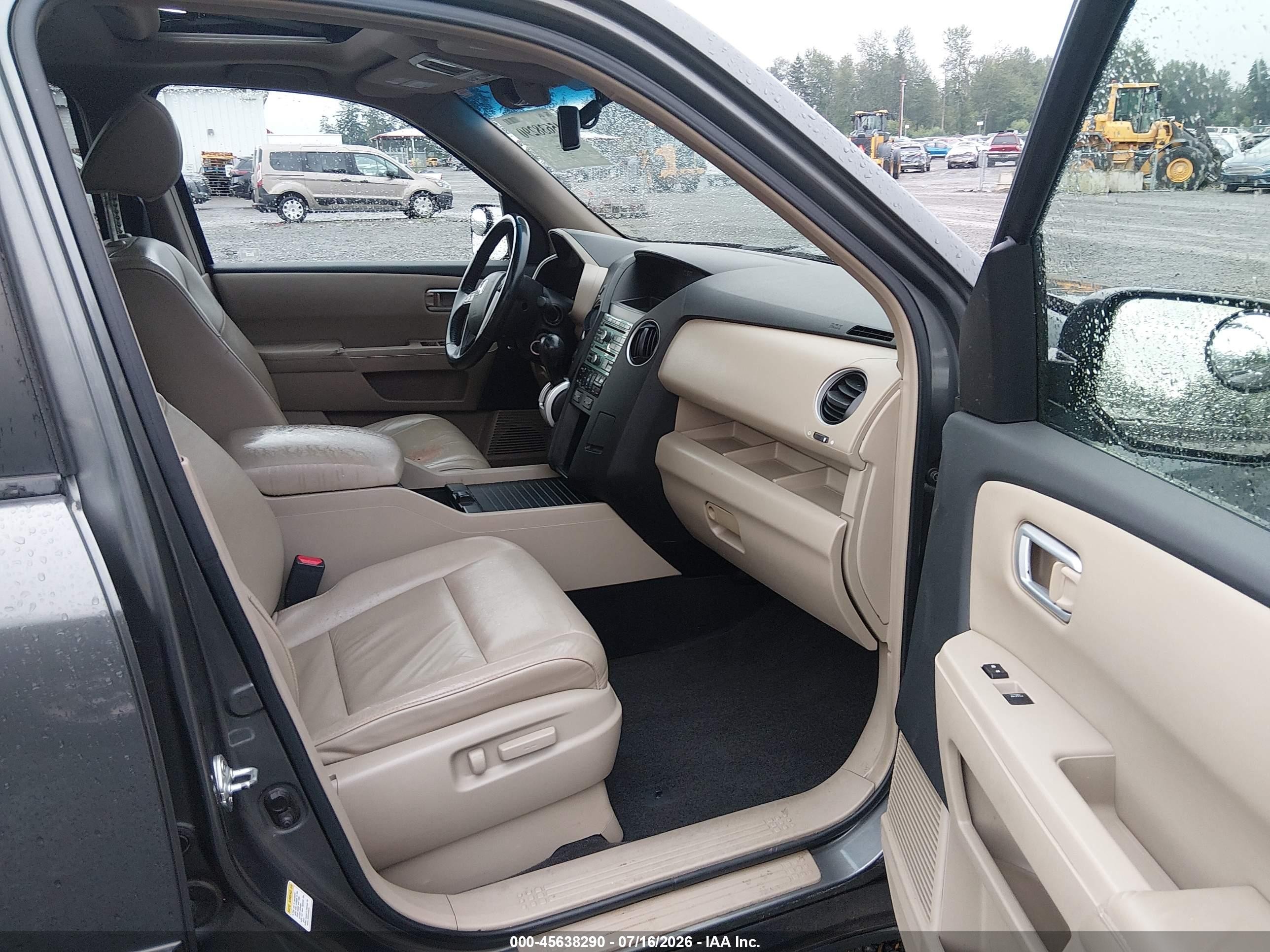 2009 Honda Pilot Ex-l Gray vin: 5FNYF48609B018546