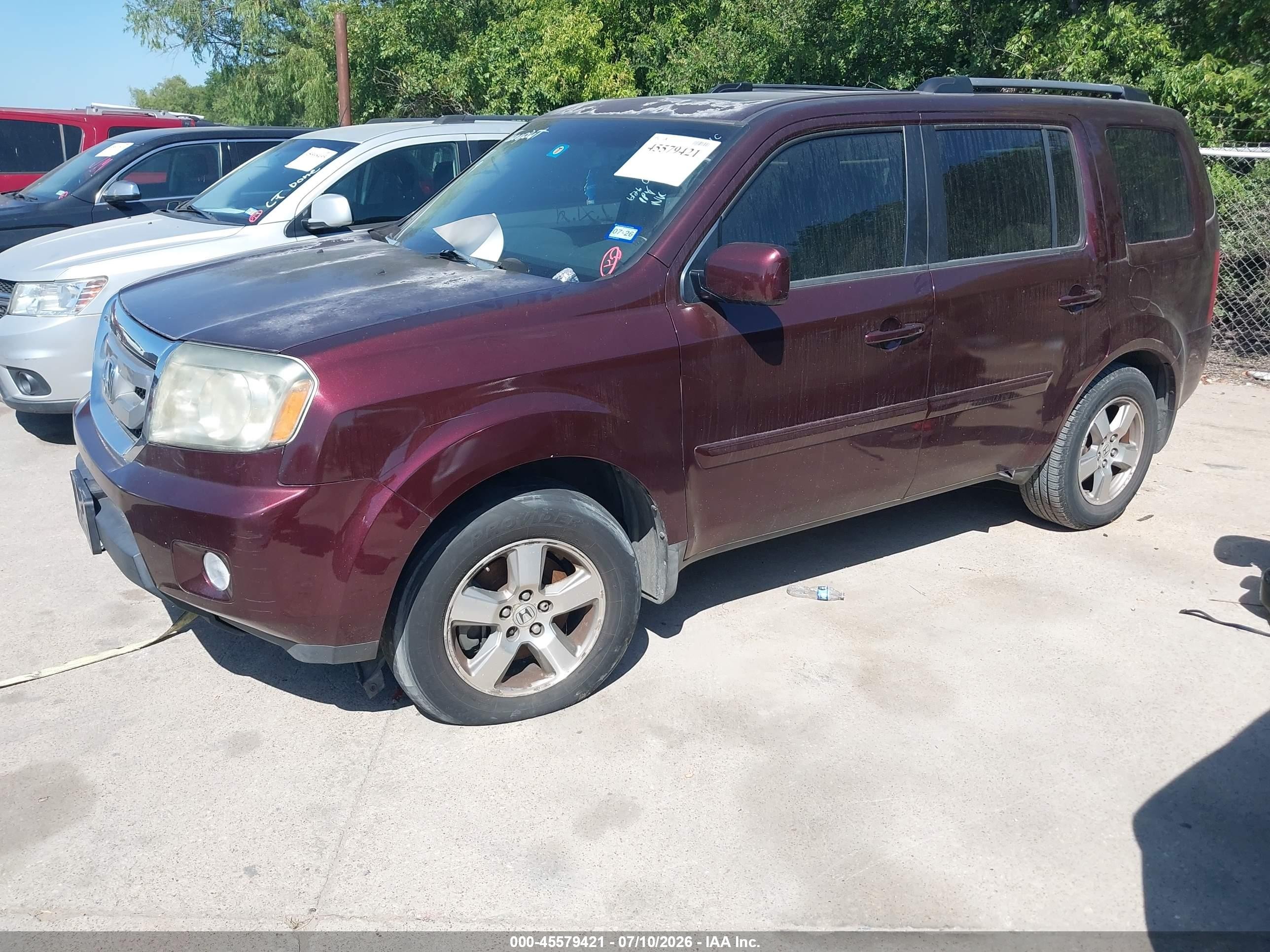 2009 Honda Pilot Ex-l Maroon vin: 5FNYF48659B035648