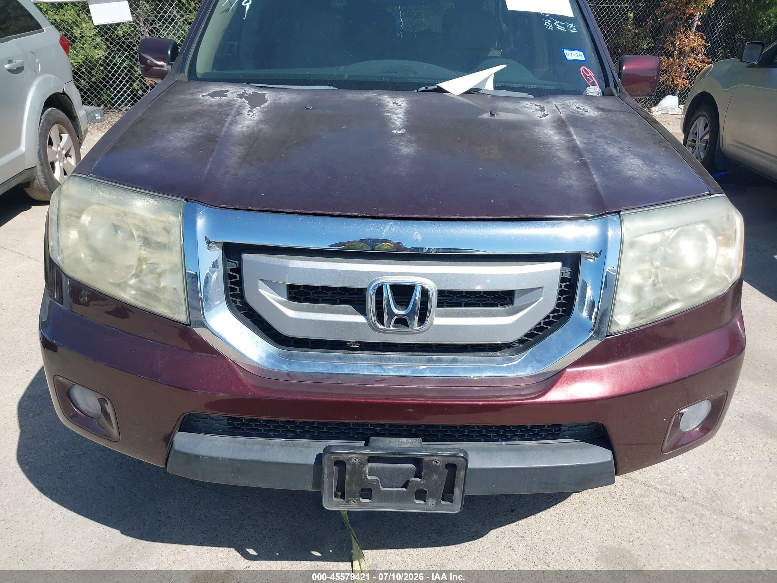2009 Honda Pilot Ex-l Maroon vin: 5FNYF48659B035648