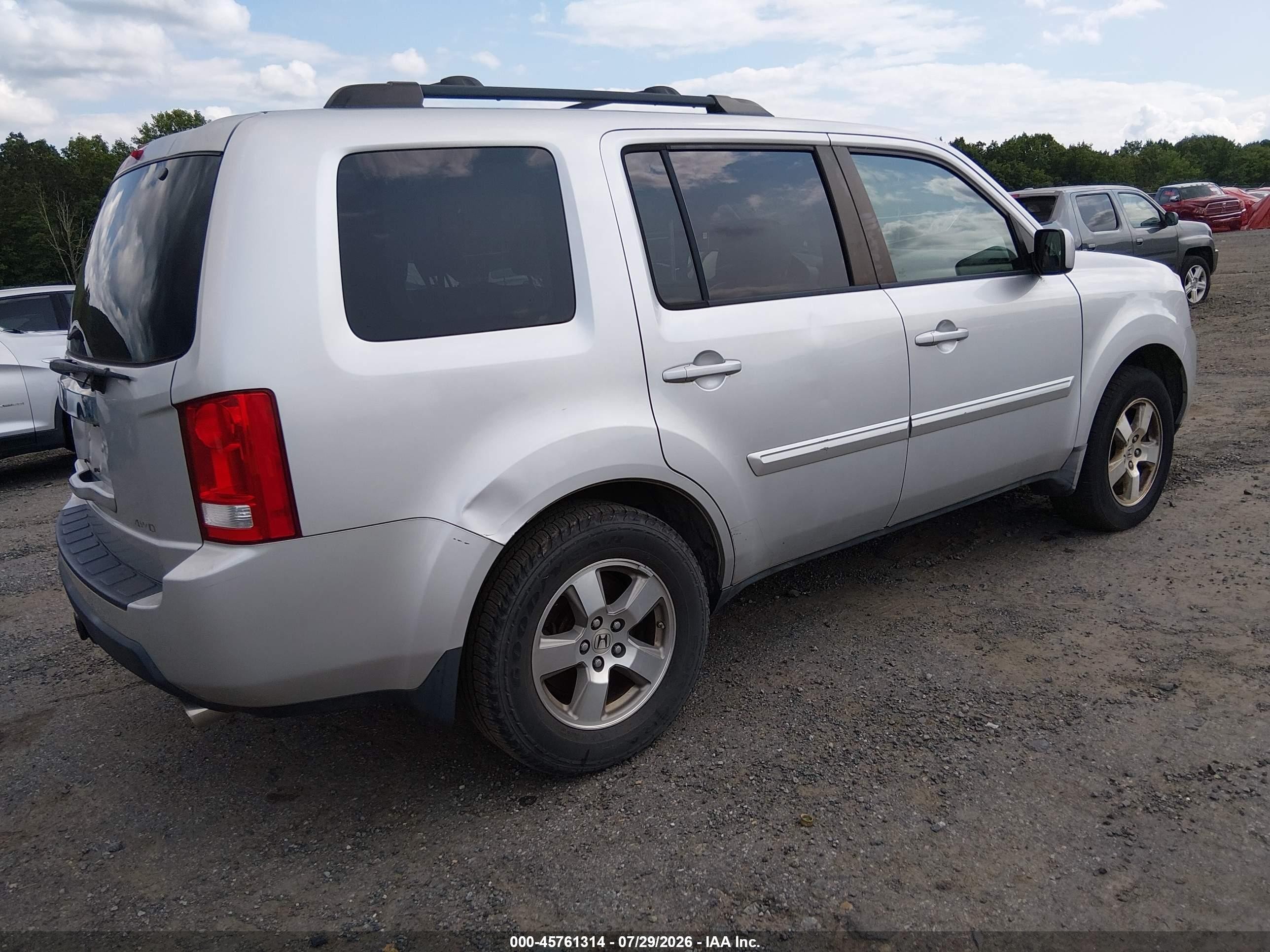 2009 Honda Pilot Ex-l Silver vin: 5FNYF48699B013975