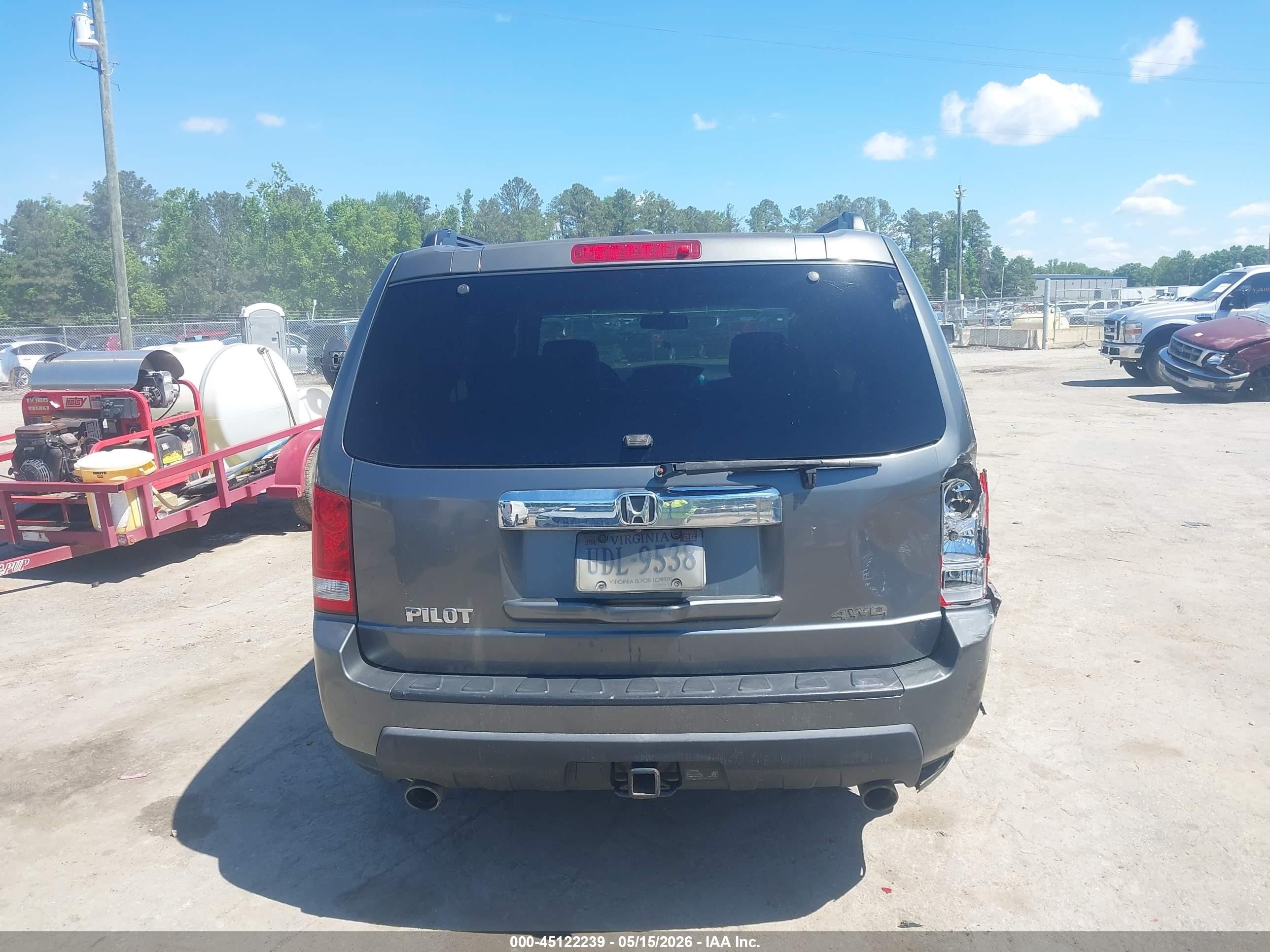2009 Honda Pilot Ex-l Gray vin: 5FNYF48699B021218