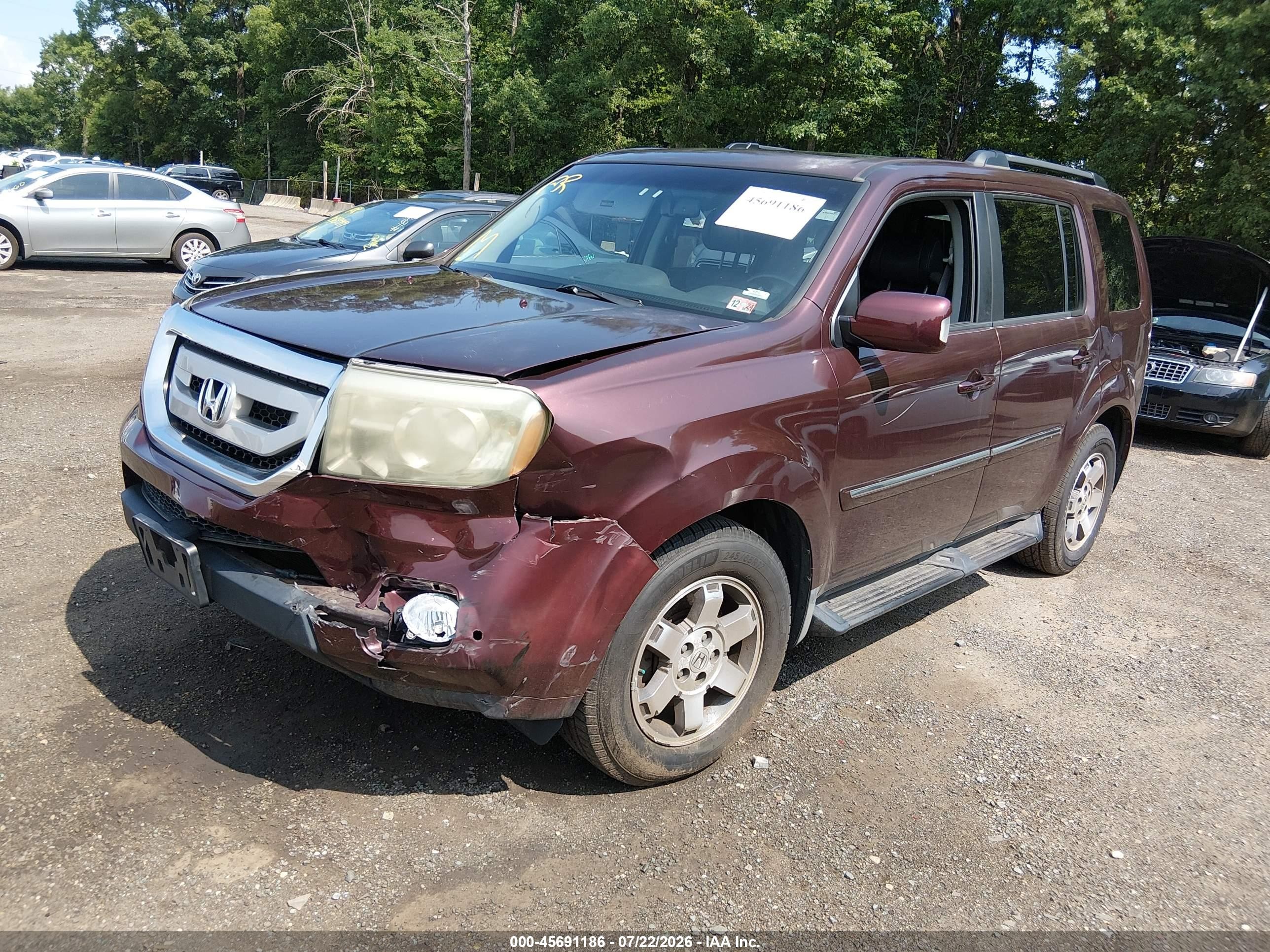 2009 Honda Pilot Touring Burgundy vin: 5FNYF48819B045319