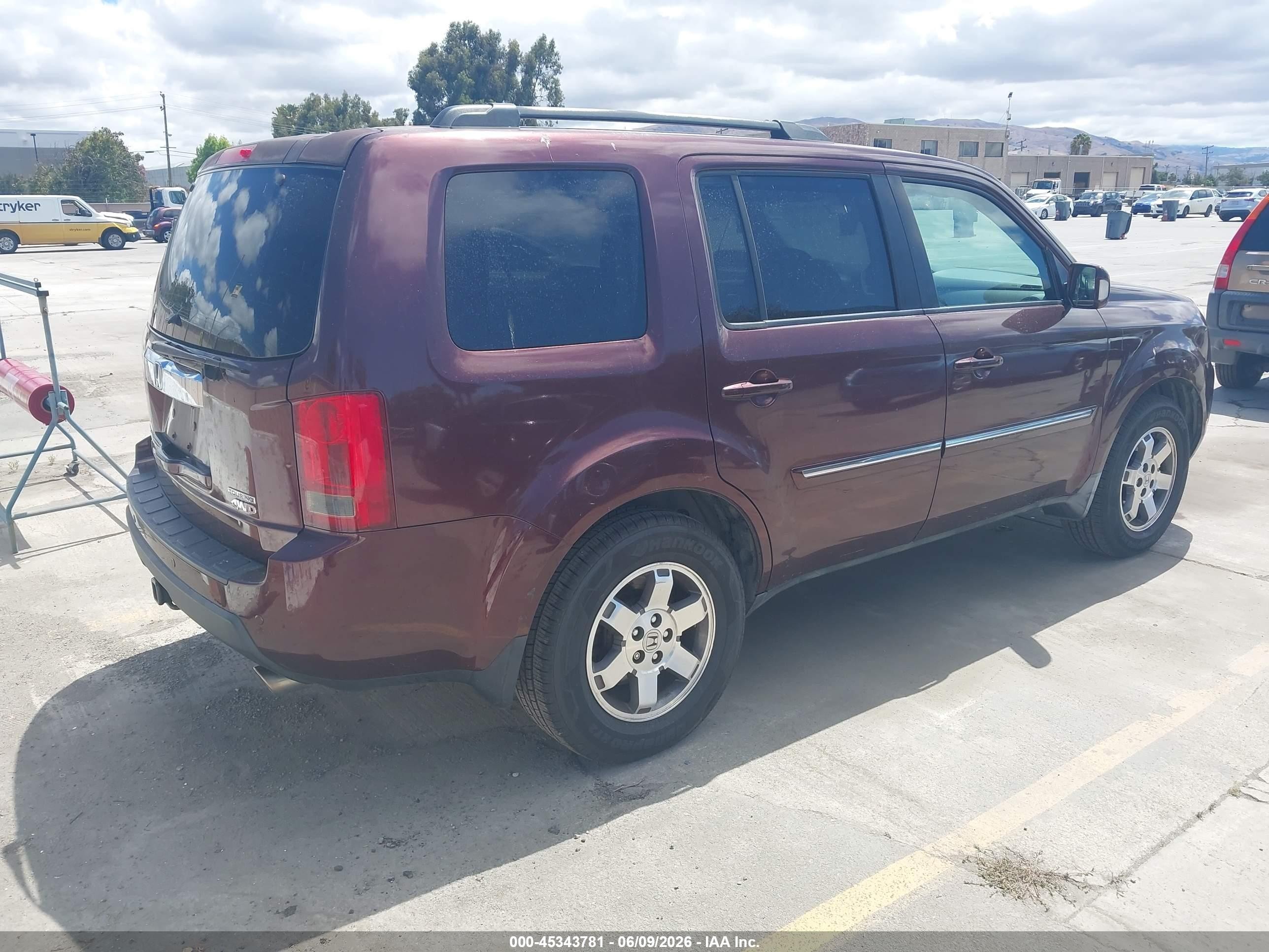2009 Honda Pilot Touring Бордовый vin: 5FNYF48909B016936