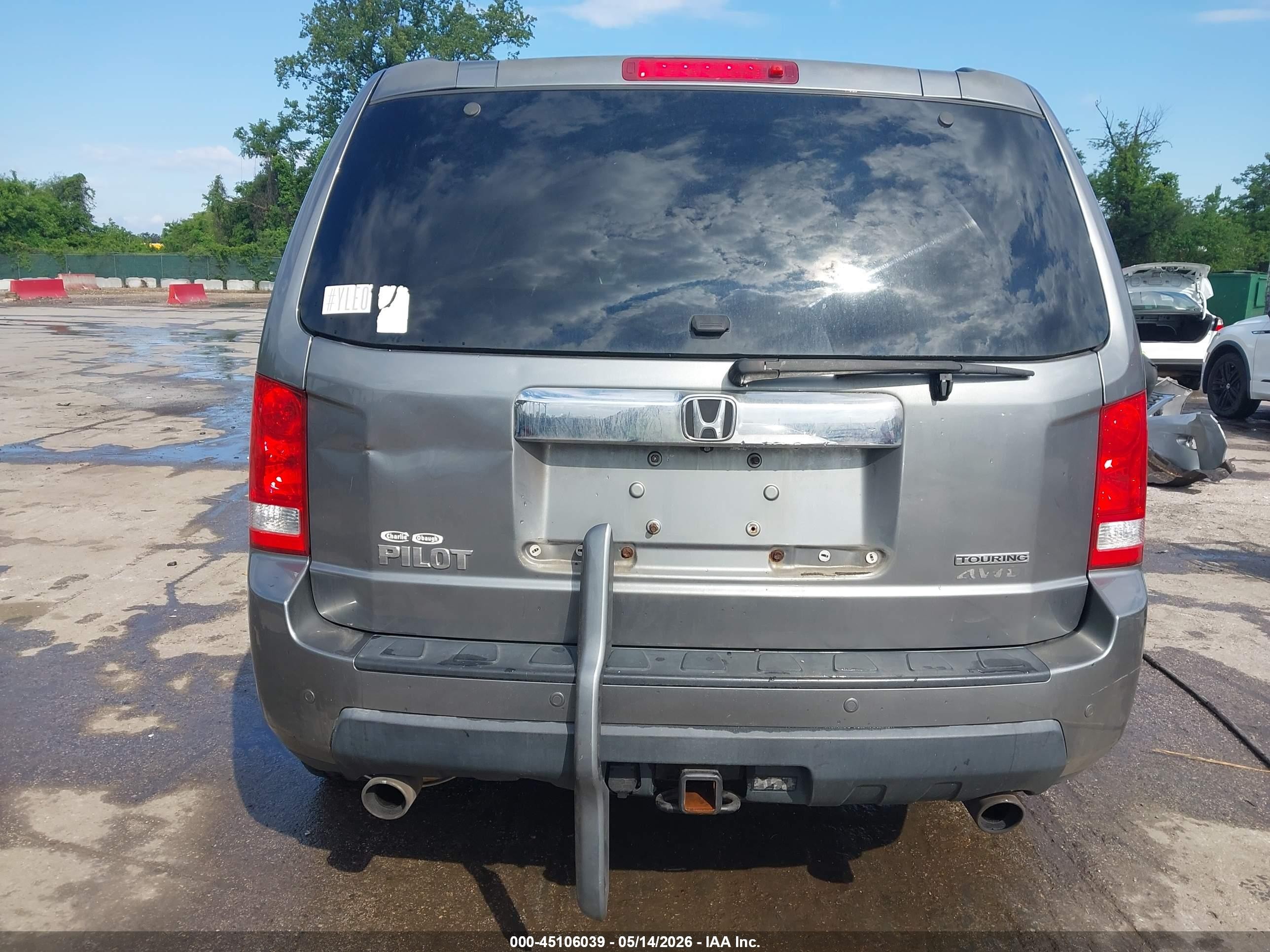 2009 Honda Pilot Touring Gray vin: 5FNYF48919B010174