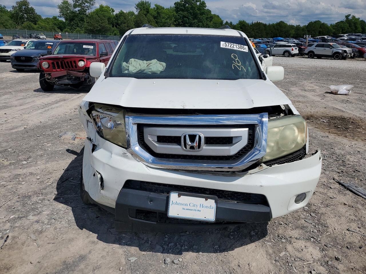 2009 Honda Pilot White vin: 5FNYF48919B029422