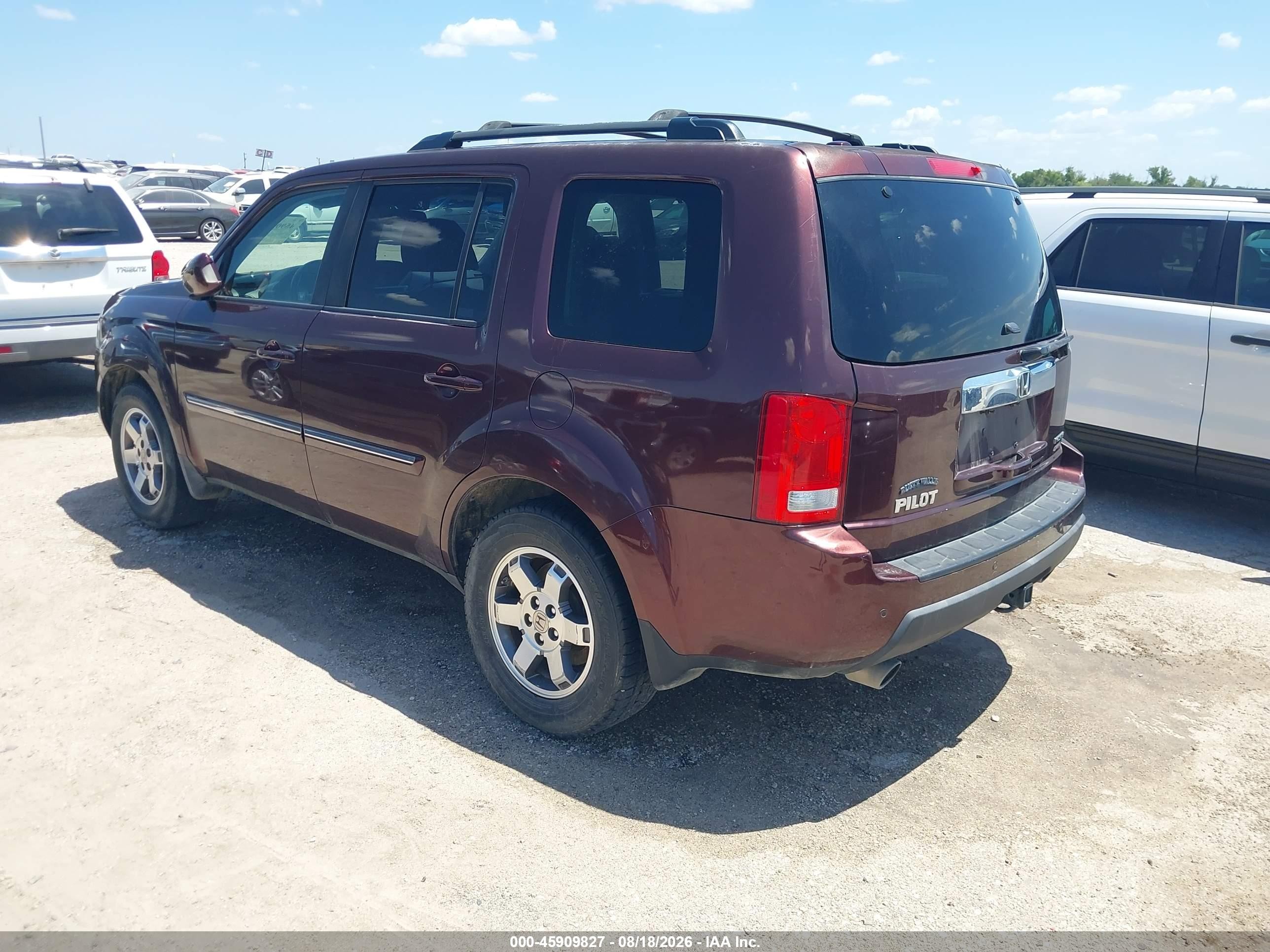 2009 Honda Pilot Touring Темно-бордовый vin: 5FNYF48919B053722