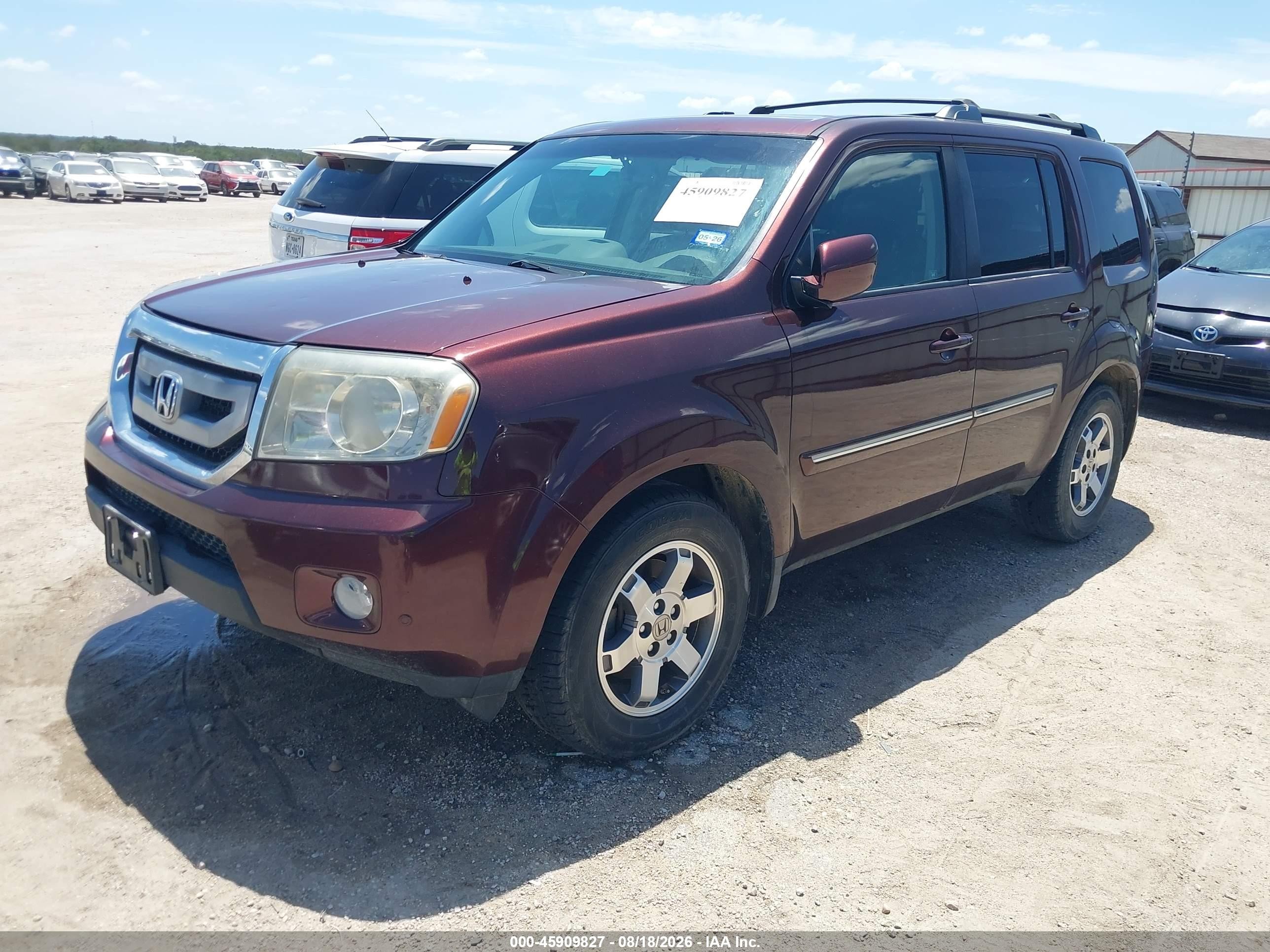 2009 Honda Pilot Touring Темно-бордовый vin: 5FNYF48919B053722