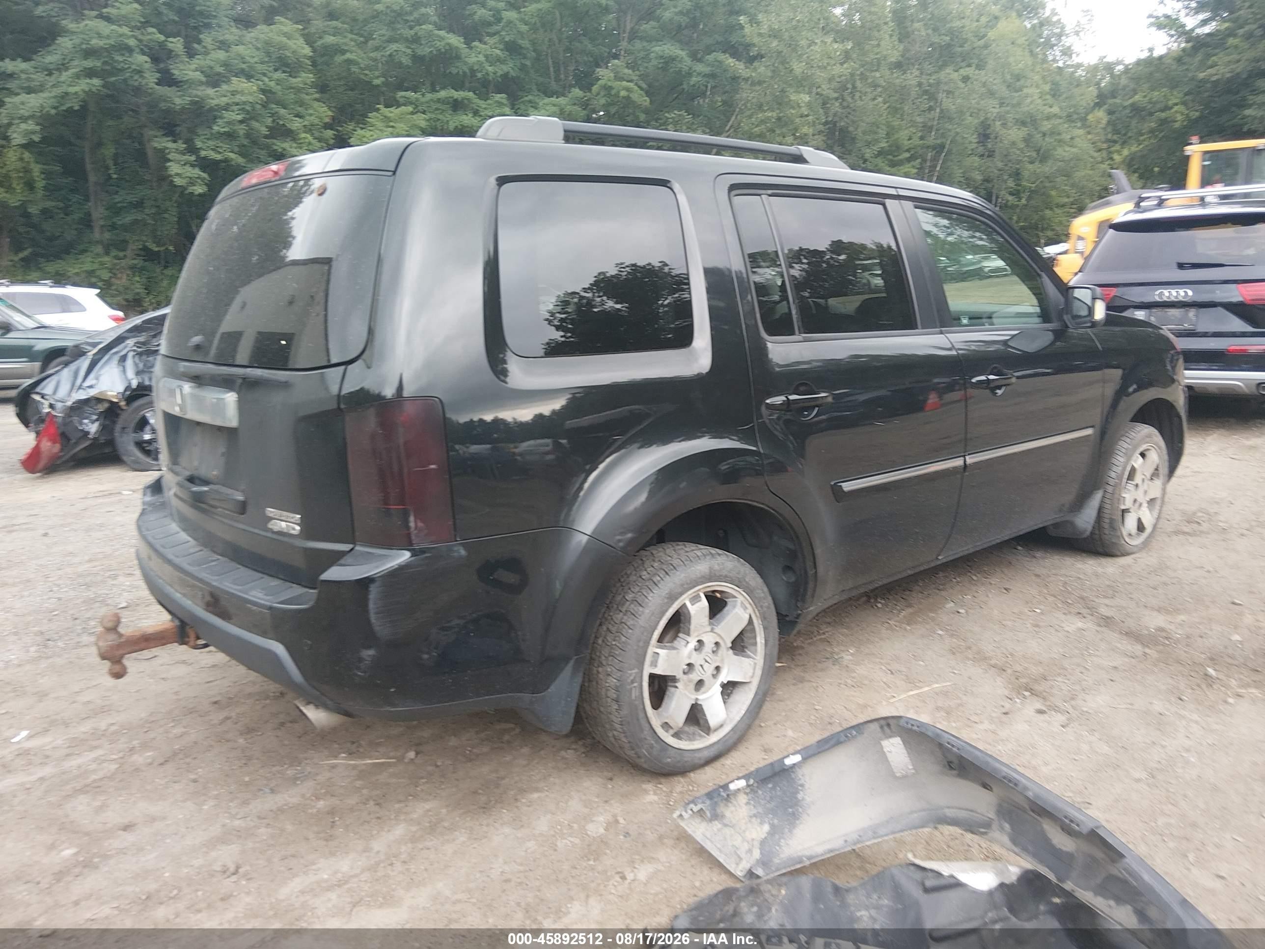 2009 Honda Pilot Touring Black vin: 5FNYF48919B504857