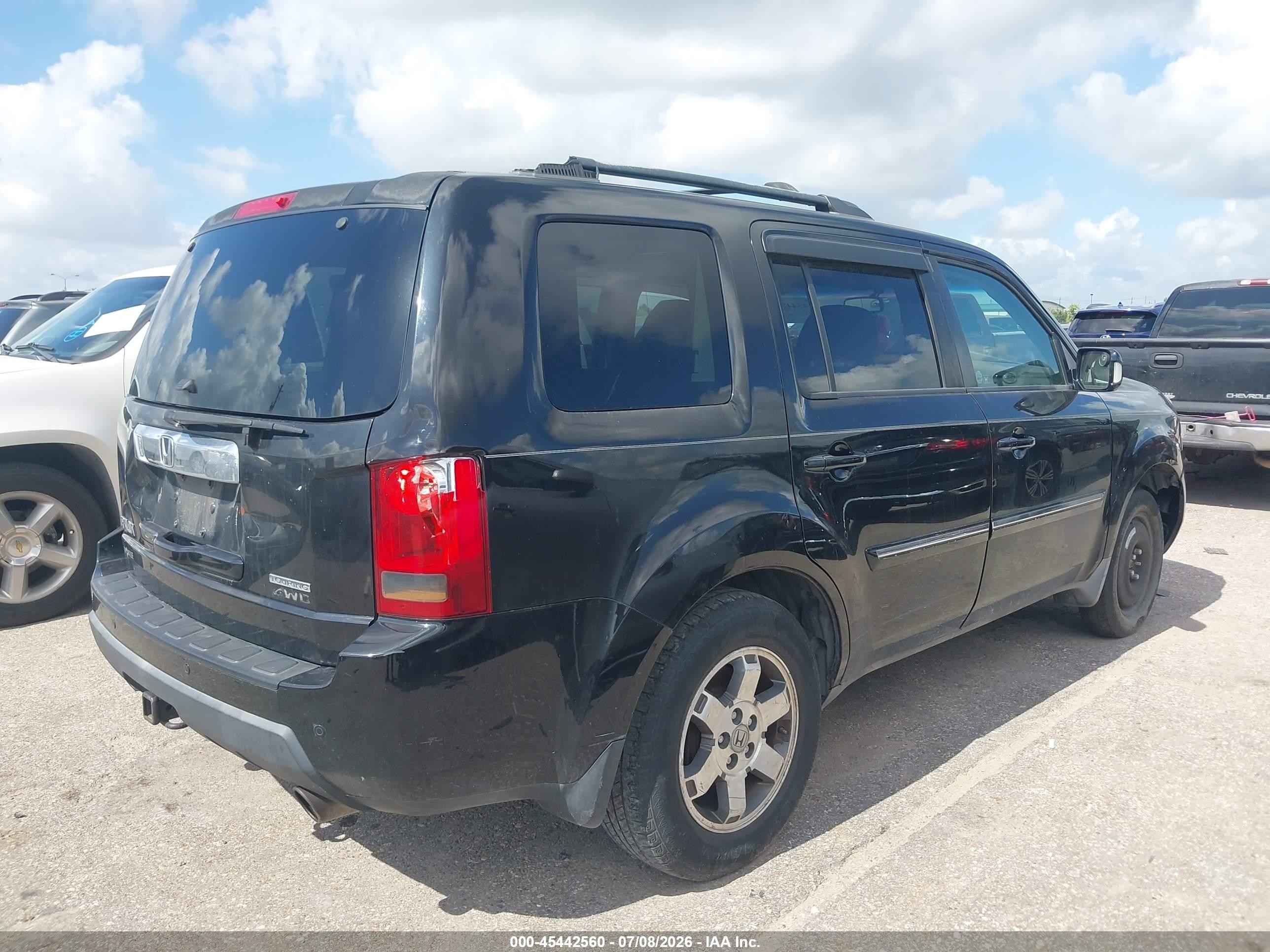 2009 Honda Pilot Touring Black vin: 5FNYF48939B045766
