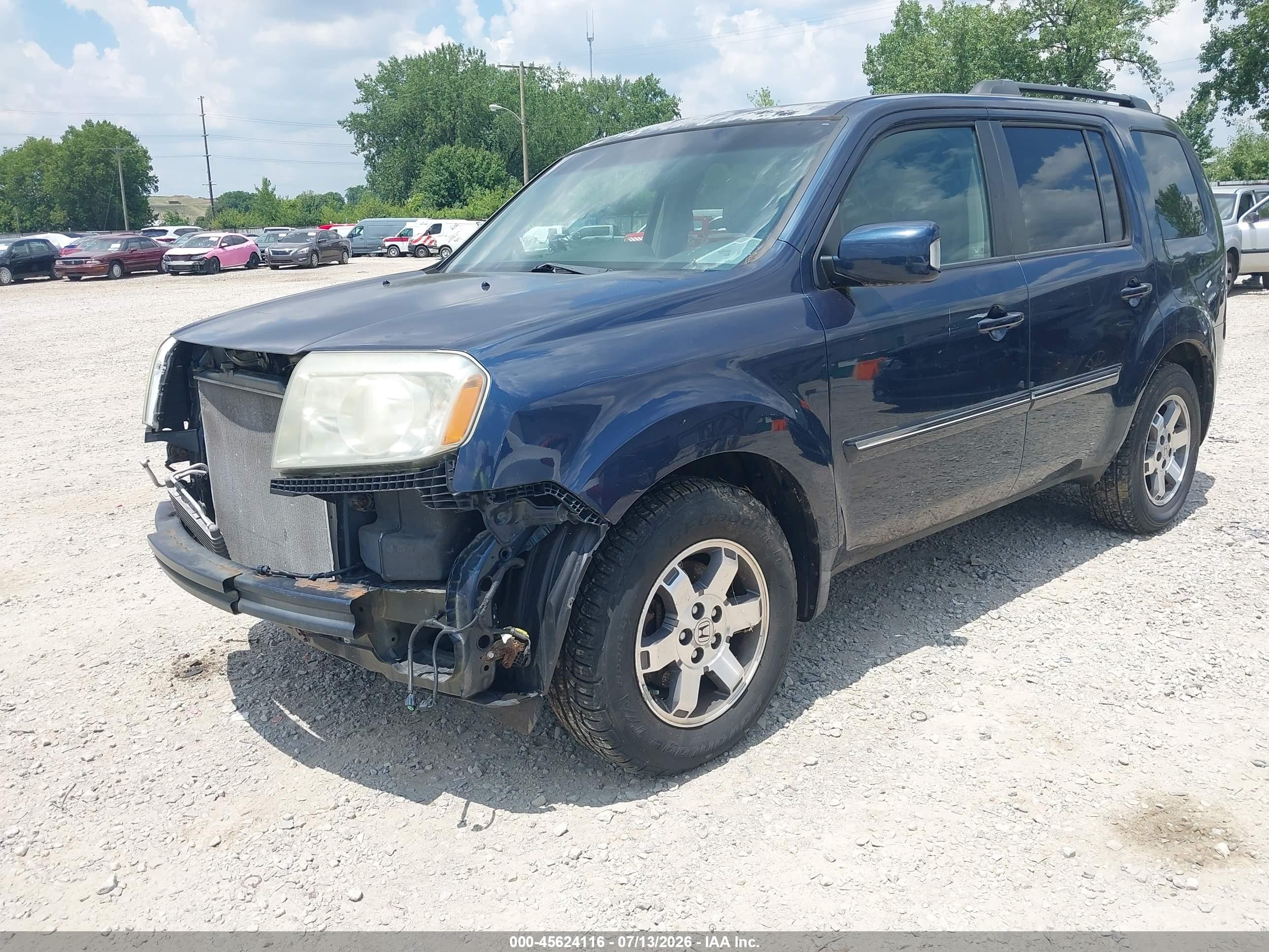 2009 Honda Pilot Touring Синий vin: 5FNYF48949B047610