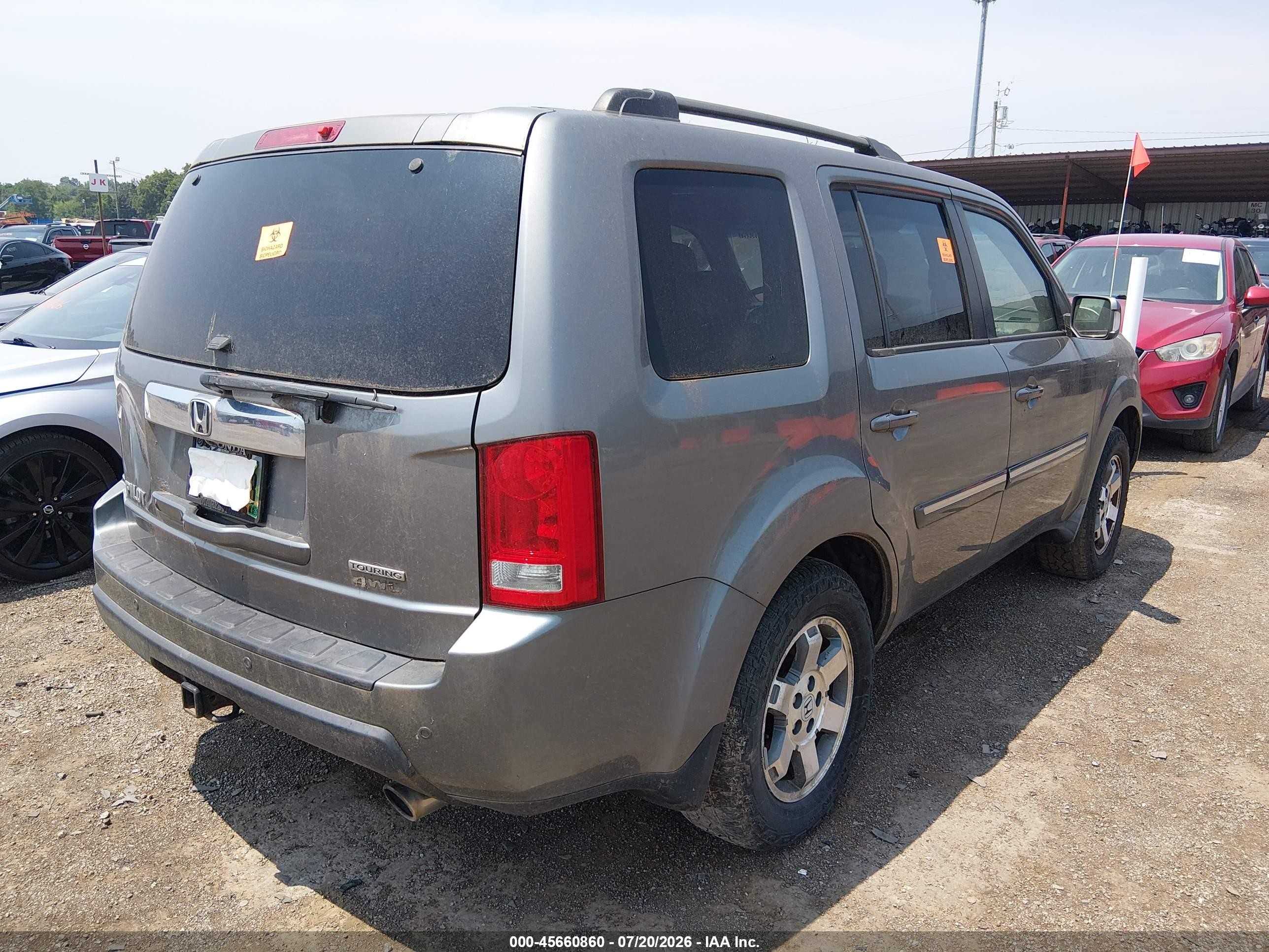 2009 Honda Pilot Touring Gray vin: 5FNYF489X9B031282