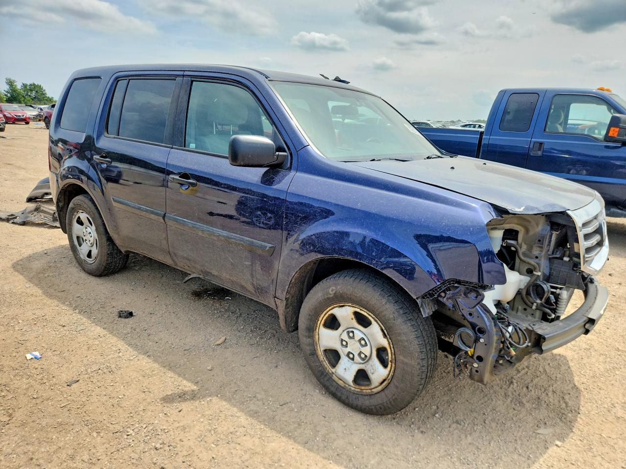 2013 Honda Pilot Lx Blue vin: 5FNYF4H20DB033571