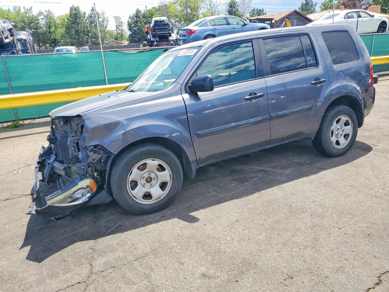 2014 Honda Pilot Lx Gray vin: 5FNYF4H20EB038139