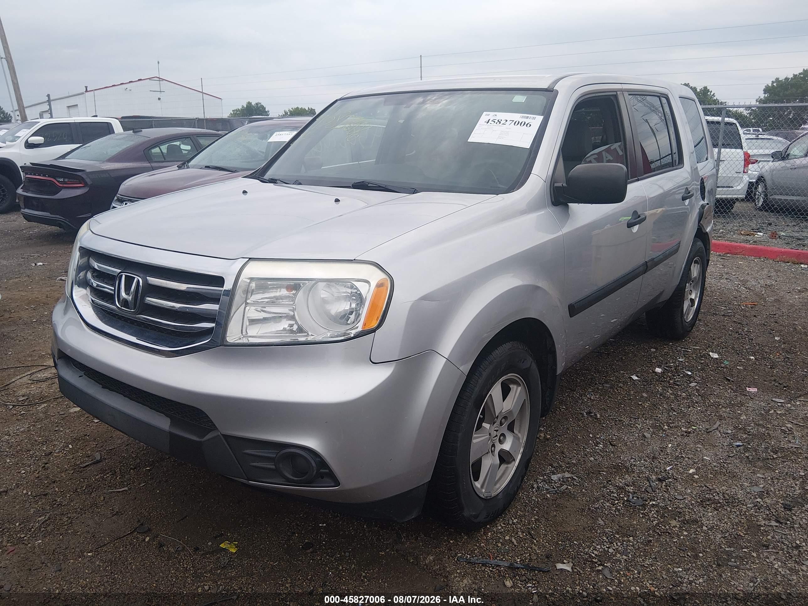 2015 Honda Pilot Lx Gray vin: 5FNYF4H20FB028955