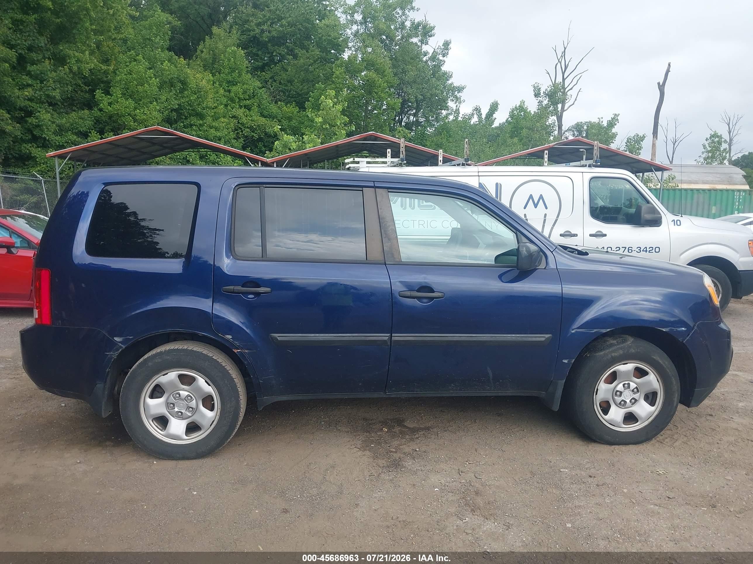 2013 Honda Pilot Lx Dark Blue vin: 5FNYF4H21DB006685
