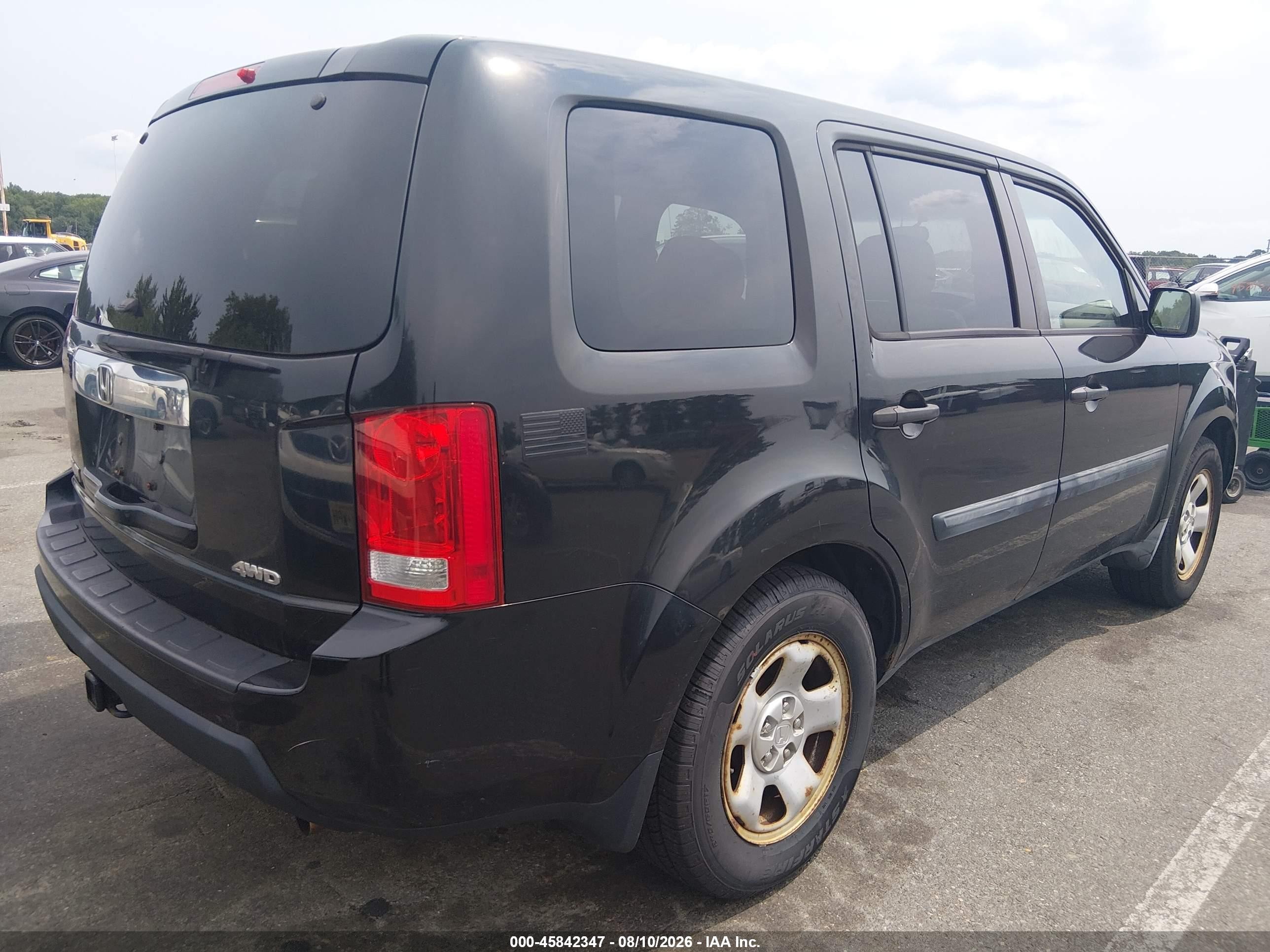2011 Honda Pilot Lx Black vin: 5FNYF4H22BB036470